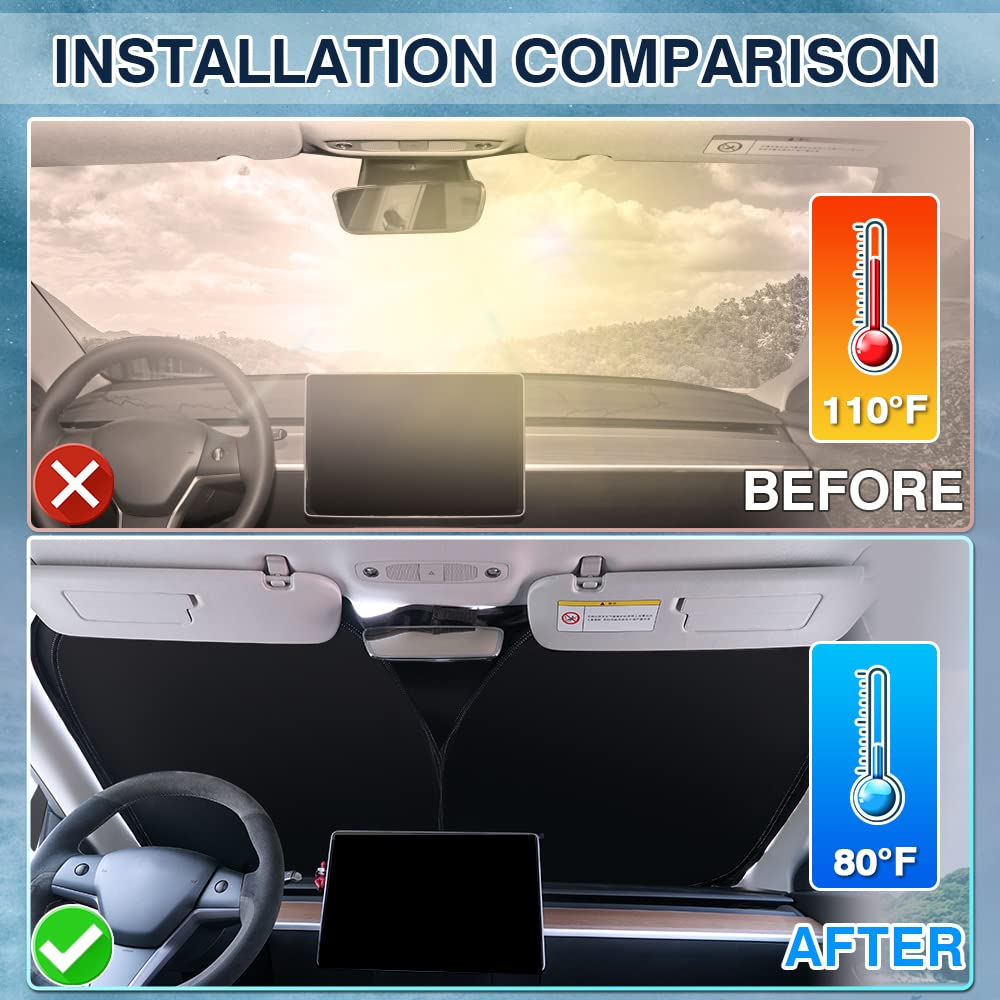 Karltys Compatible With Sunshade Mazda Cx-5 2017-2023 Cx5 Accessories Windshield Sun Shade Upf50+ Foldable Front Window Shield C