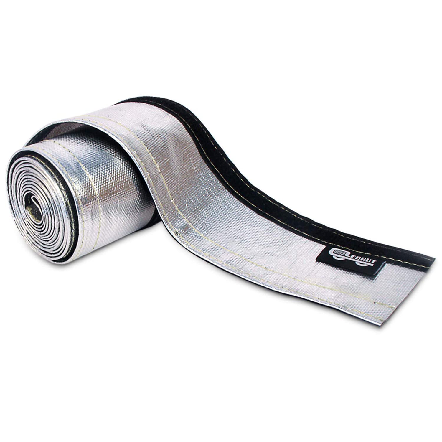 Heat Shroud Sleeve Aluminized Sleeving Express Aluminized Hose and Silver Hose Wire Protection Barrier with Hook and Loop Closur