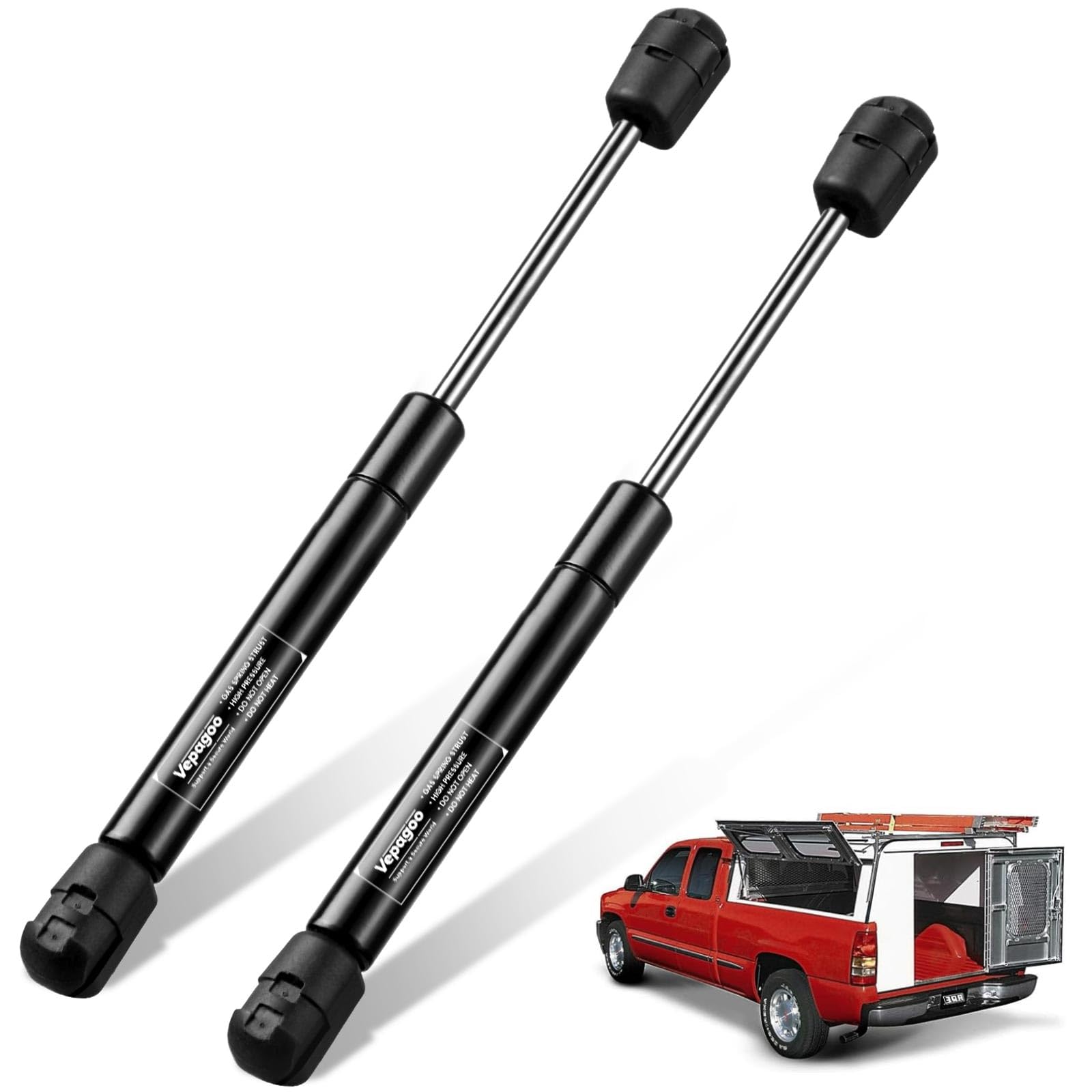 Vepagoo 12 Inch 60Lb Gas Struts Shocks For Camper Shell Rear Window, Weatherguard Tool Box Lid, Truck Canopy Cap Cover, Lift Sup