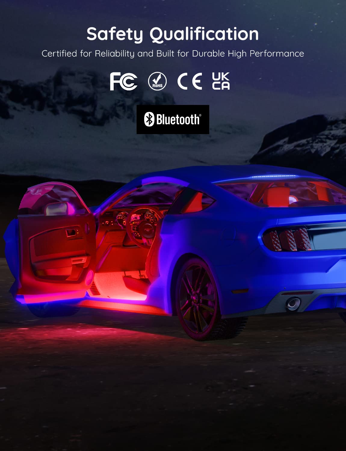 Govee Car Led Lights, Smart Interior Lights With App Control, Rgb Inside Car Lights With Diy Mode And Music Mode, 2 Lines Design