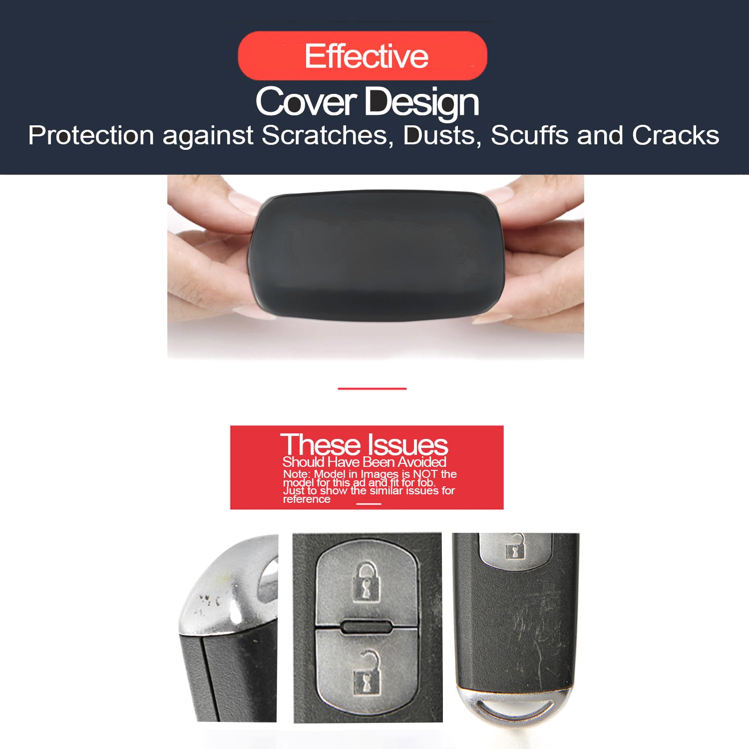 Infipar 2Pcs Compatible With Gmc Terrain Acadia Smart 4 Buttons Silicone Fob Key Case Cover Protector Keyless Remote Holder