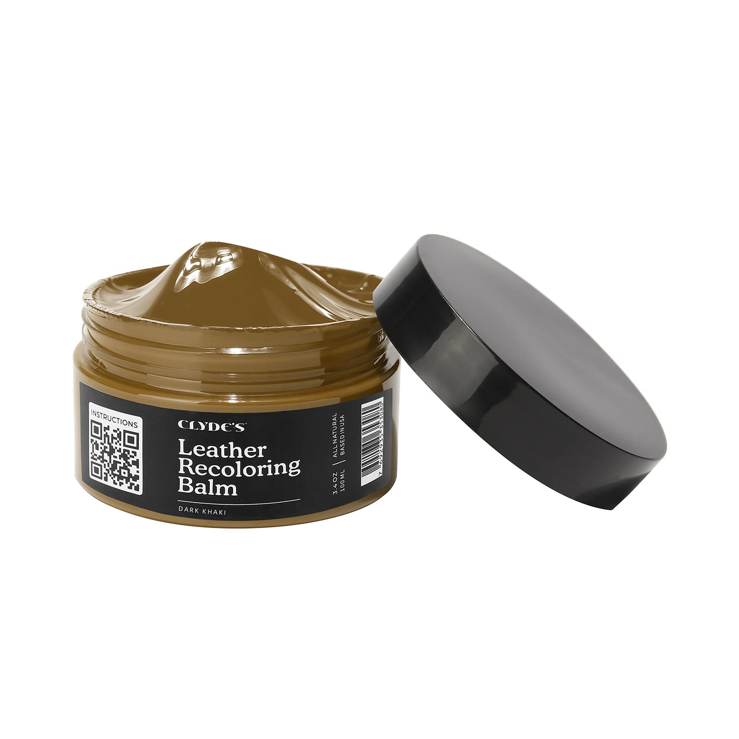 Clyde'S Recoloring Balm | Non-Toxic Material Dye & Restorer For Furniture, Car Seats, & More | 23 Colors (Dark Khaki, 100Ml)