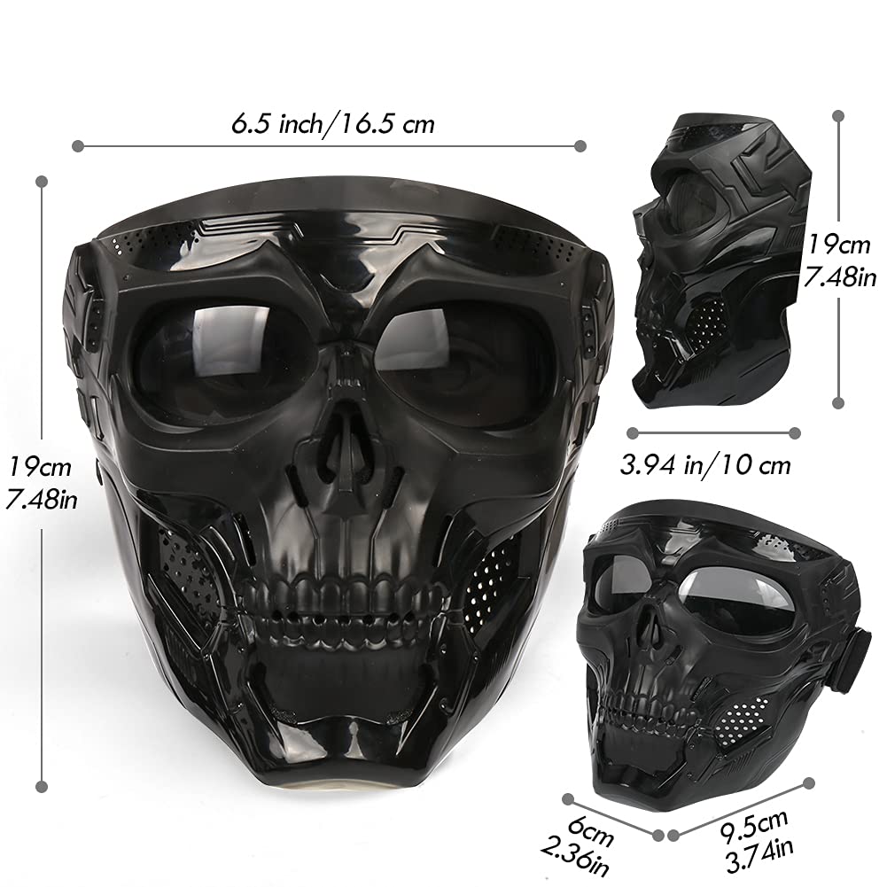 Outamateur Motorcycle Skull Goggle Mask Riding Goggles Safety Road Riding UV Motorbike Glasses for Riding/Skiing/Snowing/Motorcy