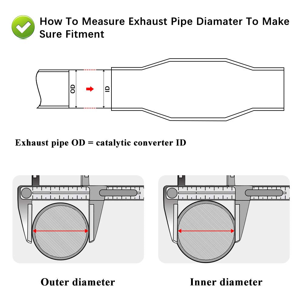MAYASAF?2 pack?3'' Inlet/Outlet Universal Catalytic Converter, High Flow Exhaust Pipe, w/o O2 Port (EPA Compliant), 2 pack