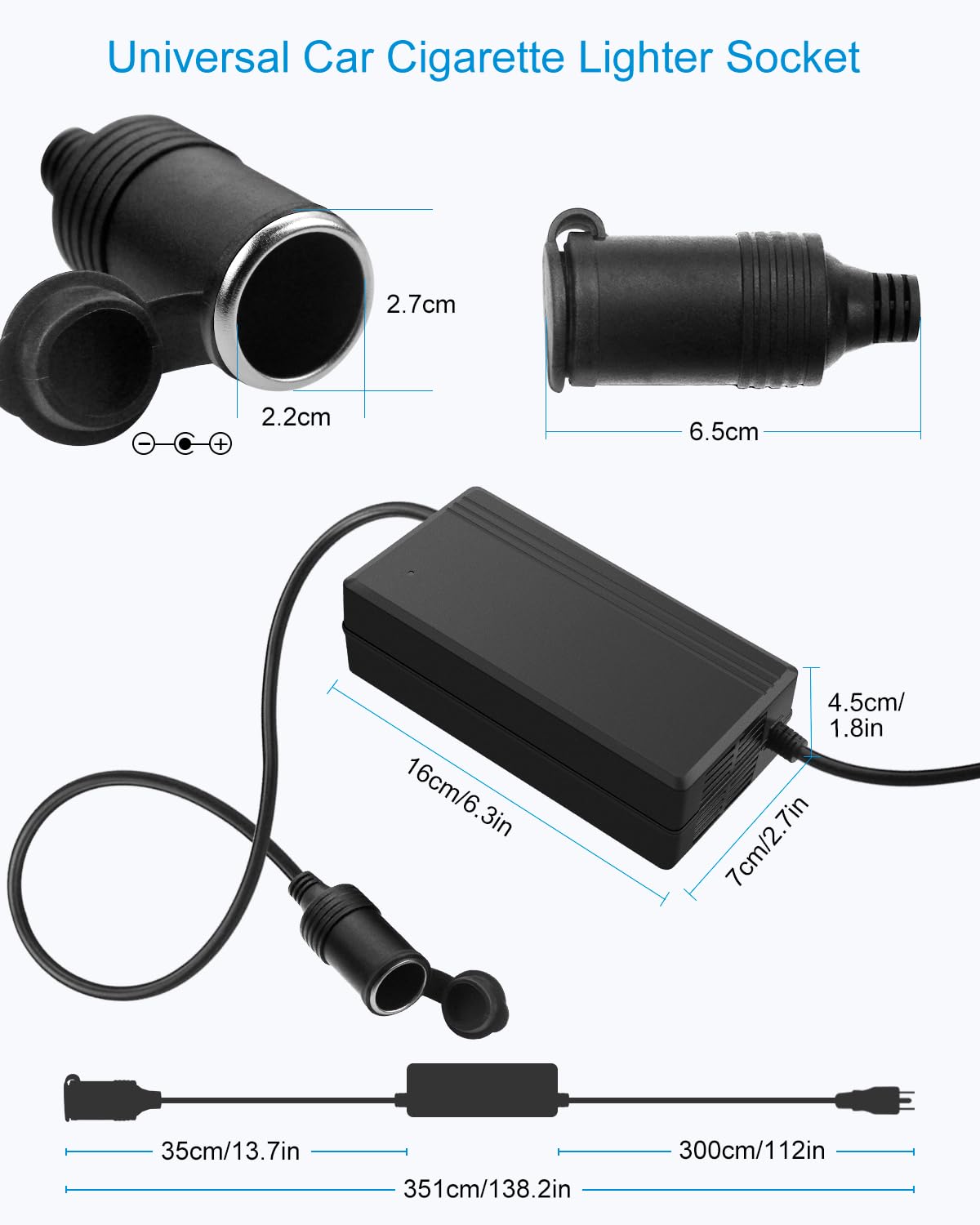 Alitove Ac To Dc Converter 13A 156W Max 120V 110V To 12V Converter Ac/Dc Adapter Power Supply With Car Cigarette Lighter Socket