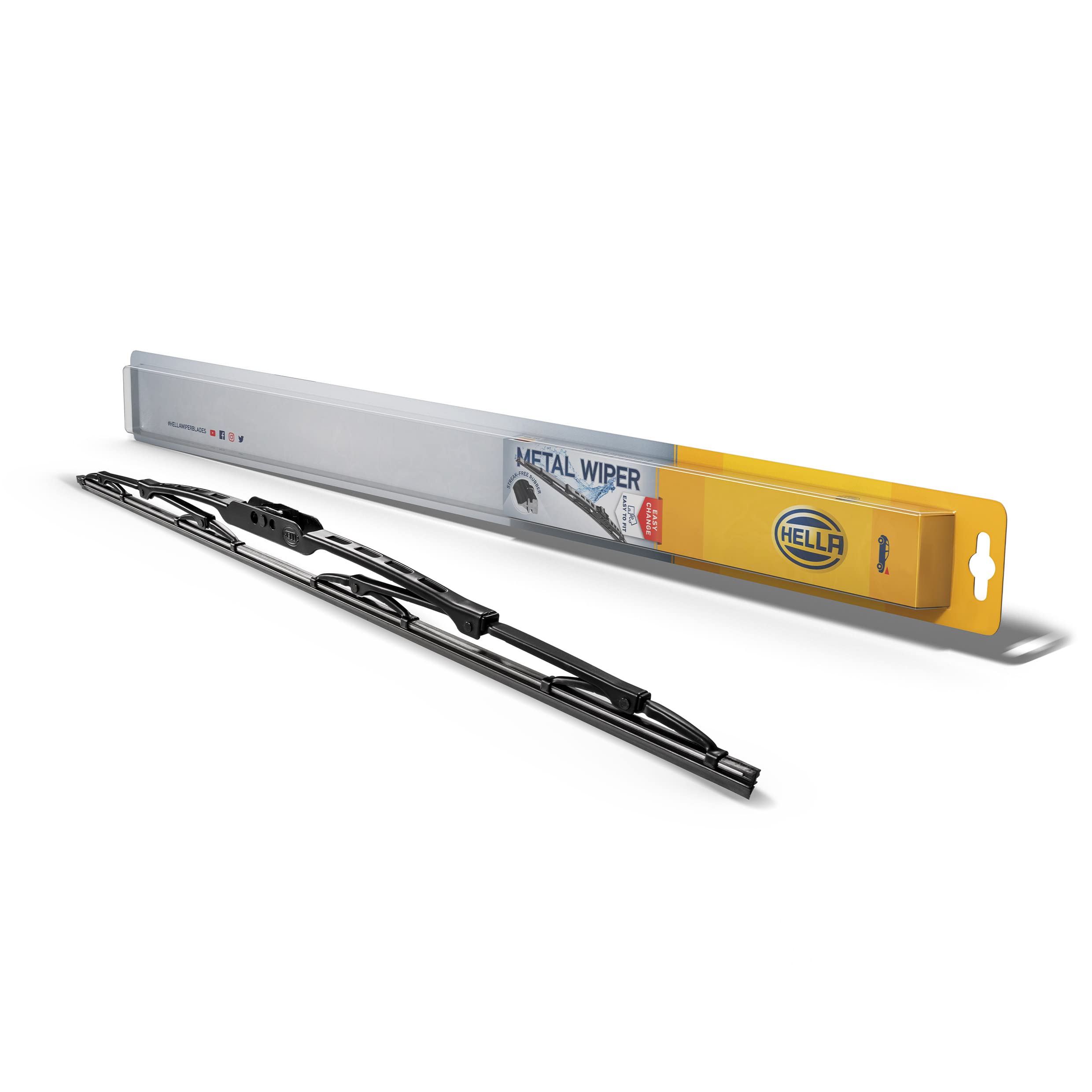 Hella Oe Quality 19 Inch All Seasons Streak-Free Rubber Standard Wiper Blade (Single Blade) Fit Select Chevrolet Dodge Ford Jeep