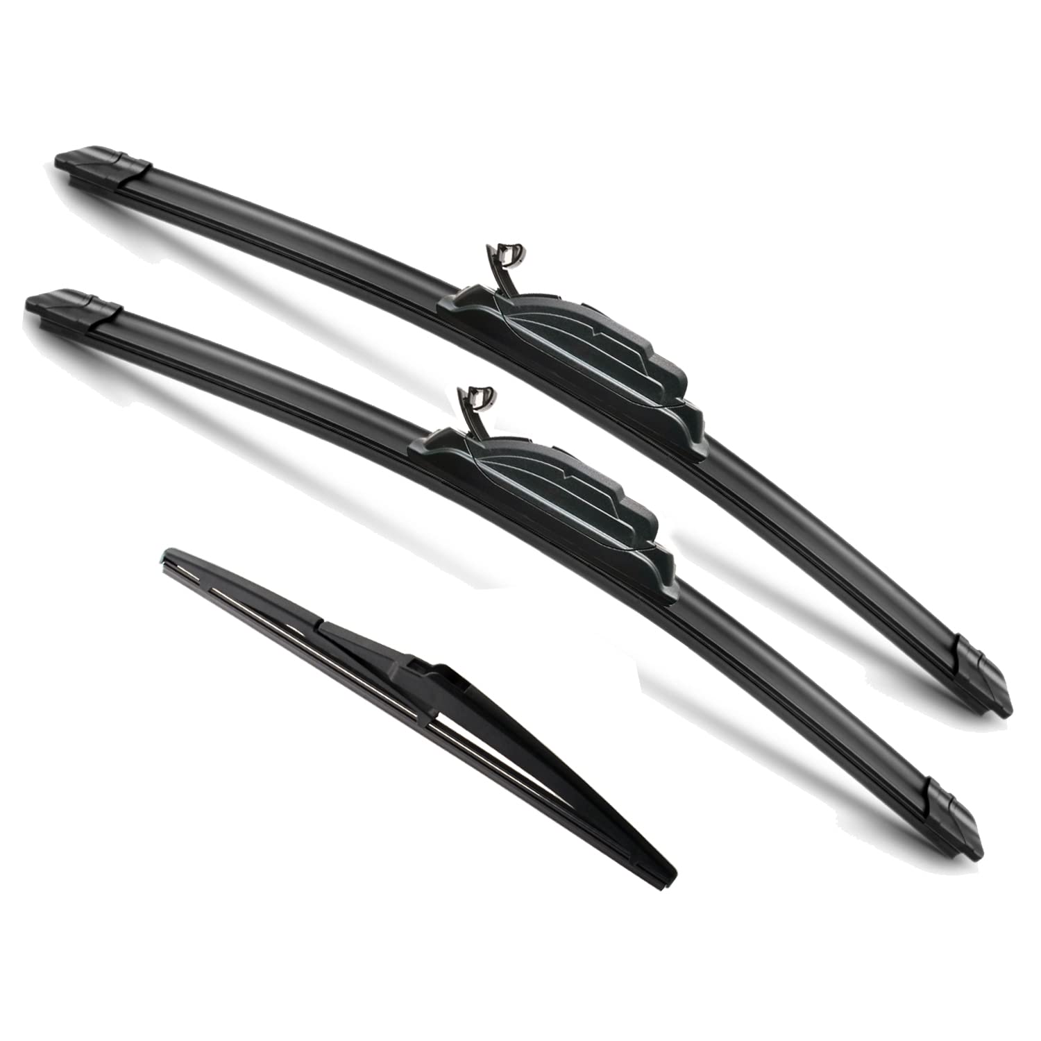 Justcar 3 Wipers Replacement For 2007-2011 Toyota Yaris, Windshield Wiper Blades Original Equipment Replacement - 26'/14'/12' (Set Of 3) U/J Hook