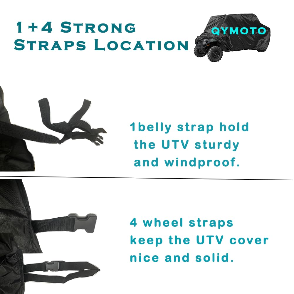 QYMOTO 2-3 Seater CFMOTO UTV Cover 420D Heavy Duty All Weather Storage Cover Fits for CFMOTO Cover Uforce Zforce 500 600 800 950