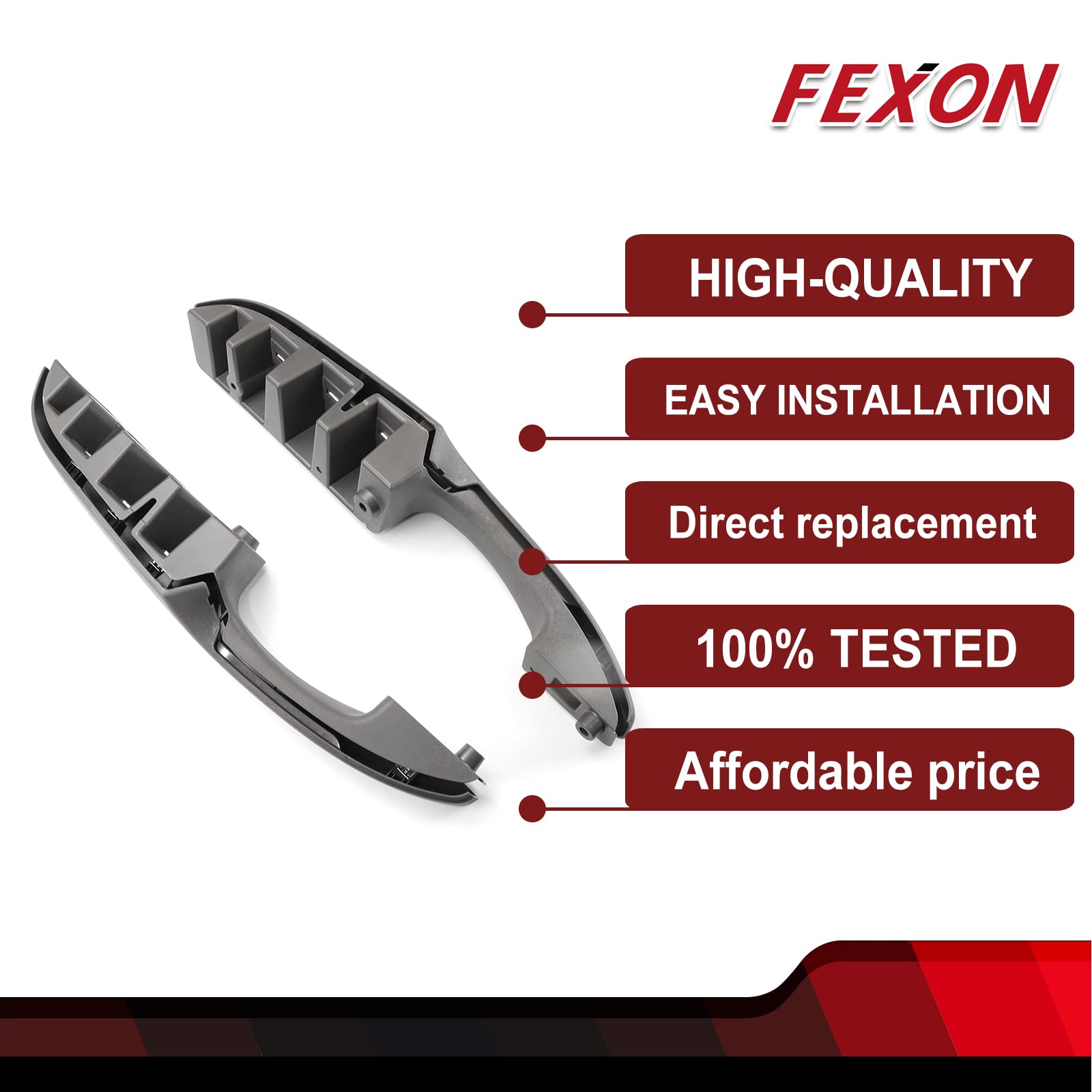 FEXON Pair Interior Door Pull Handle Front Left & Right Side Compatible with 2003-2019 Chevy Express GMC Savana 1500 2500 3500 V