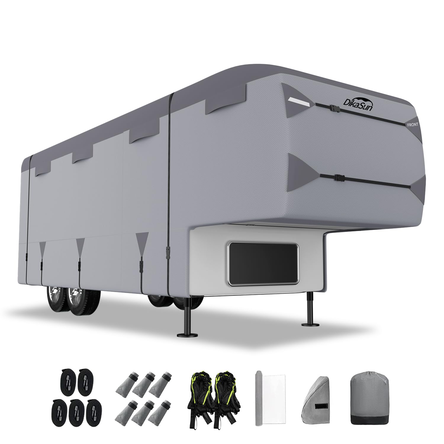 Dikasun 5Th Wheel Rv Covers 28-31Ft Travel Trailer With 7-Ply Layers Windproof Waterproof Toy Hauler Camper Cover Fifth Rv Skirt