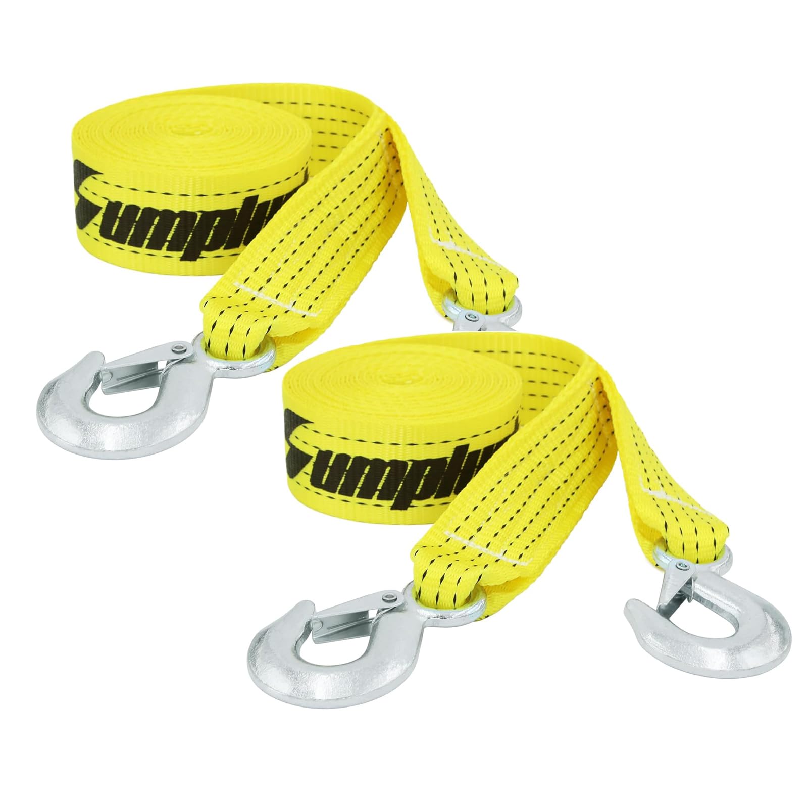 2 Pack Recovery Tow Strap With Hooks 2'' X 20 Ft Break Strengthened Towing Rope Kit 15000Lb Atv Accessories Heavy Duty Recovery