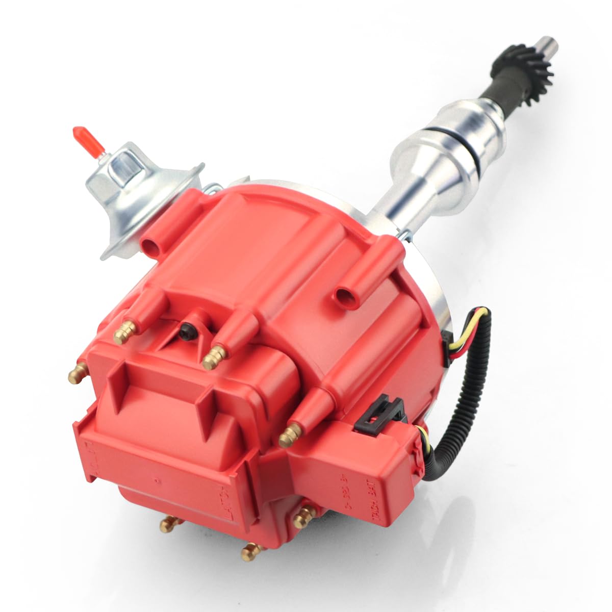 MAS Premium HEI Ignition Distributor 65K Volt with Performance Spark Plug Wires & Free Pigtail Battery Wiring Harness Compatible