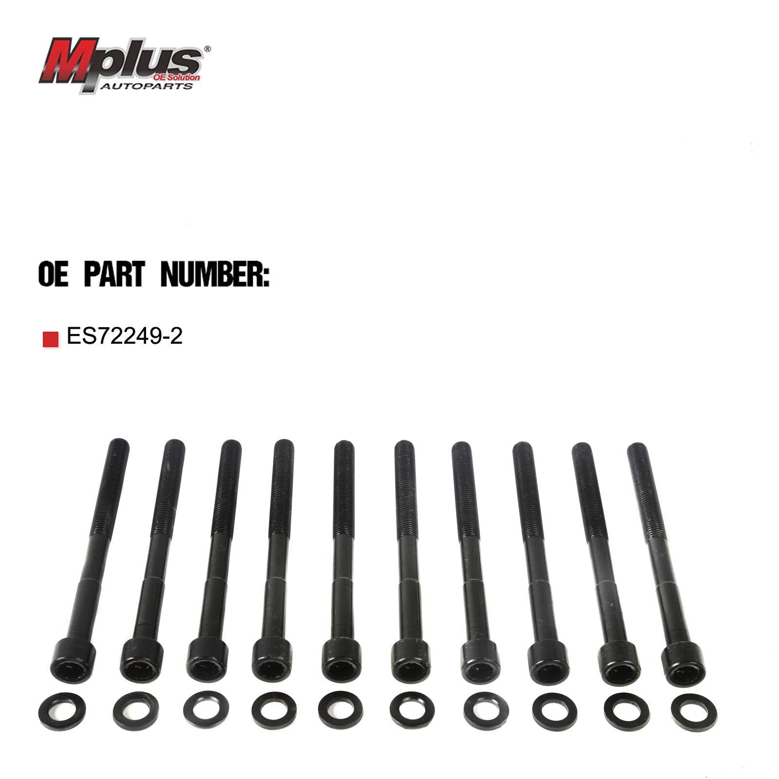 Mplus Es72249-2 Head Bolt Set Compatible With 10-12 For Lexus Hs250H / 07-10 For Scion Tc / 08-13 For Scion Xb / 07-11 For Toyata Camry Corolla Matrix Forrav4 Solara 2.4L Dohc 16V 2Azfe 2Azfxe