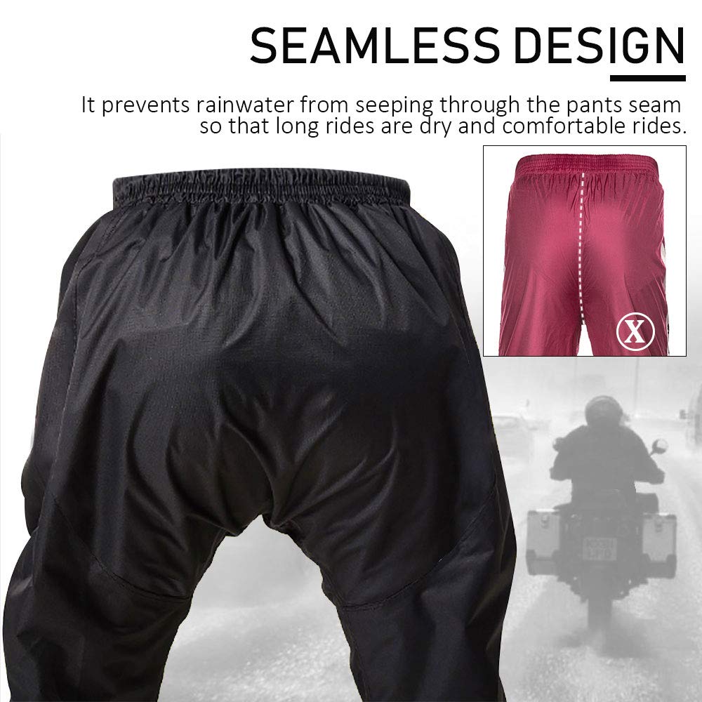 Ilm Motorcycle Rain Suit For Women Waterproof Resistant Raincoat 6 Pockets 2 Pieces Packable Rainwear Jacket And Pants Model Rs0