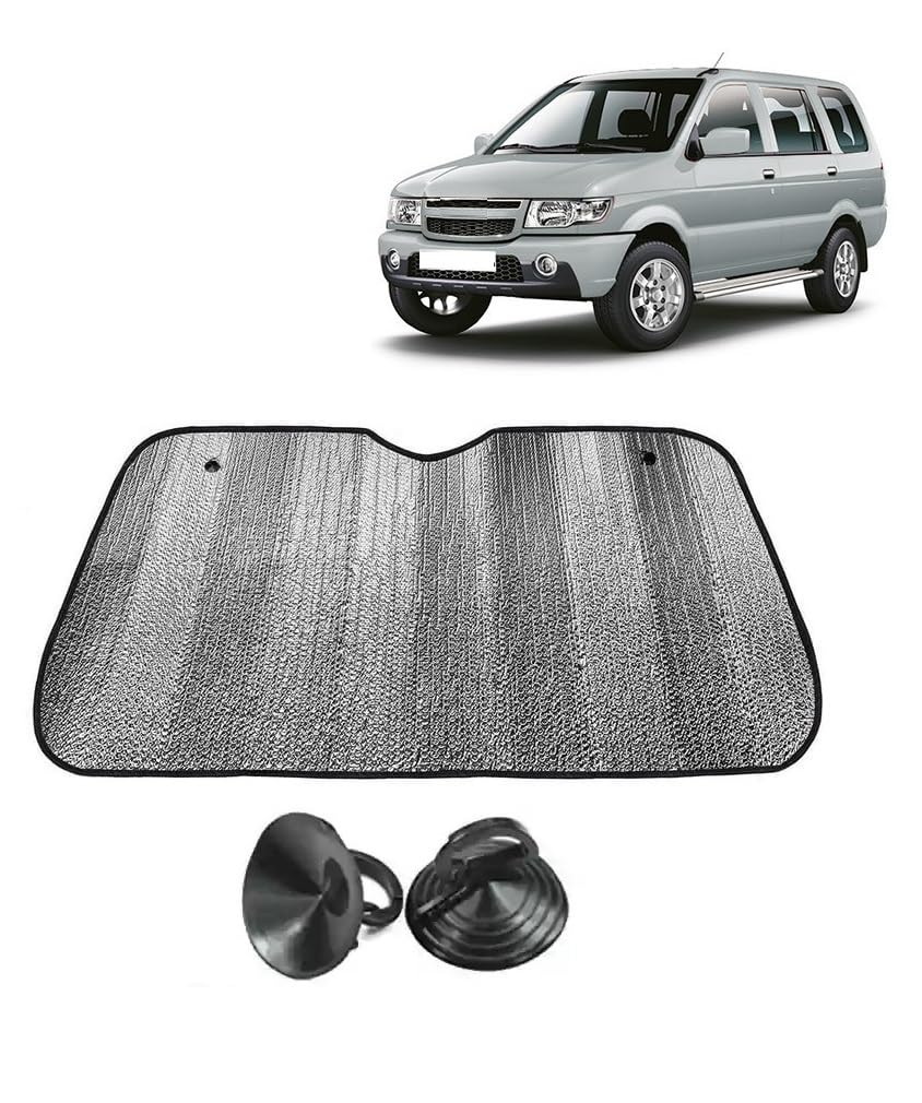 Car Windshield Sun Shade UV Rays Protector Silver Sunshade Solar Reflective suitable for Chevrolet Tavera