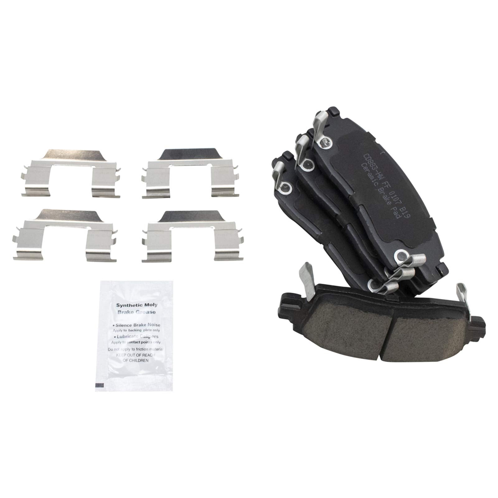 Trq Rear Brake Pad & Rotor Kit Brake Pads Brake Rotor Parking Brake Shoe Set Ceramic Compatible With 2011-2018 Dodge Challenger