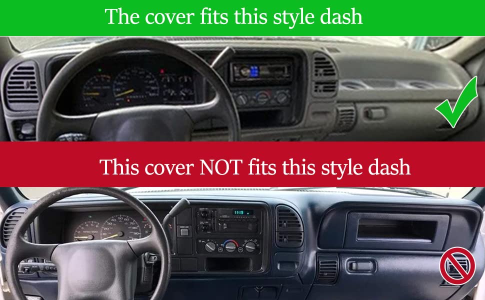Yiz Dash Cover Mat for 1995-1996 Chevy Silverado & GMC Sierra, 12"x14"x2", 95-96 Maroon, Model YIZ639206j131, Durable