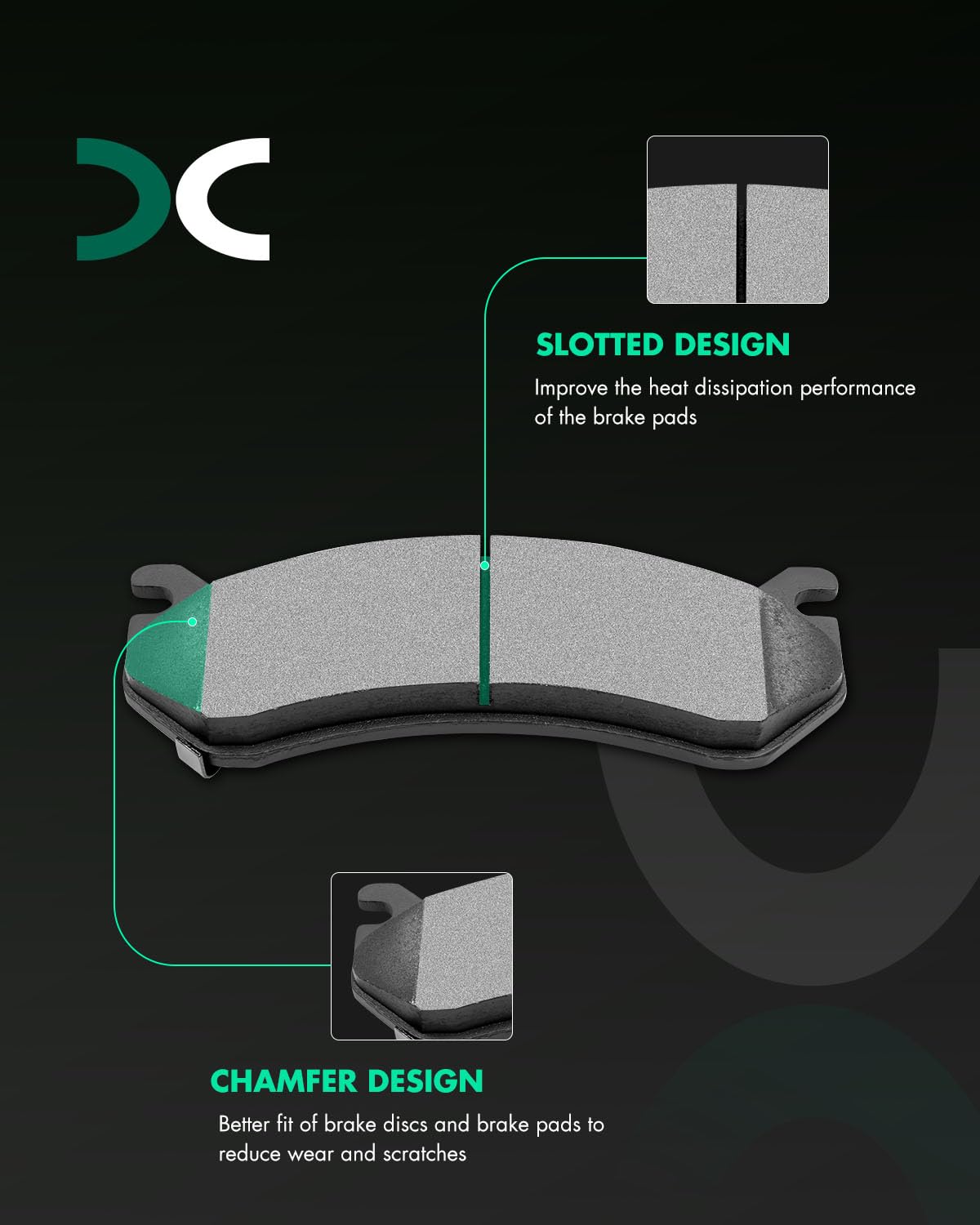 Scitoo D784 D785 Semi-Metal Brake Pads Kits Front & Rear Fit For Chevrolet 1999-2013,For Gmc 1999-2013,For Hummer 2003-2009