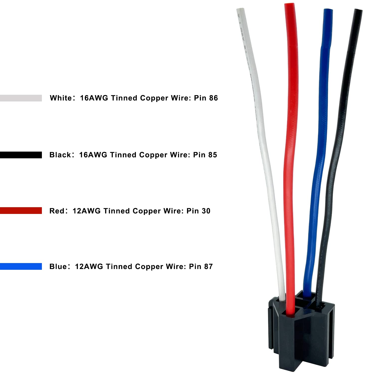 Irhapsody 4-Pin 40/30Amp 12V Relay Kit, Spst 12-Volt 12-Pack Automotive Relay, With Interlocking Harness Socket Holder And Heavy