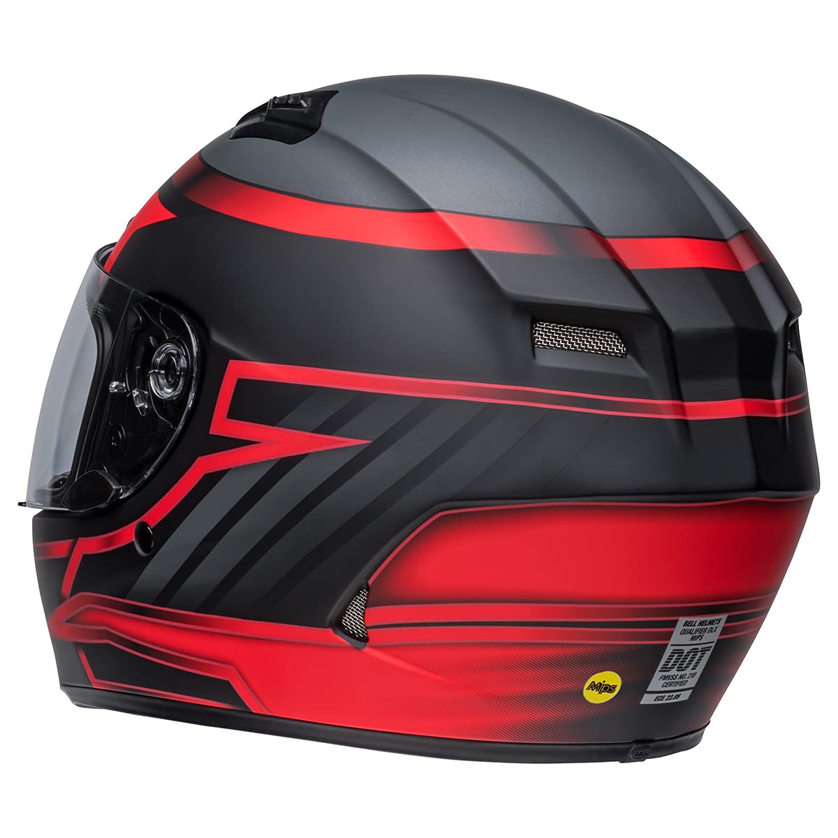 Bell Qualifier Dlx Mips Street Helmet (Raiser Matte Black/Crimson - Large)