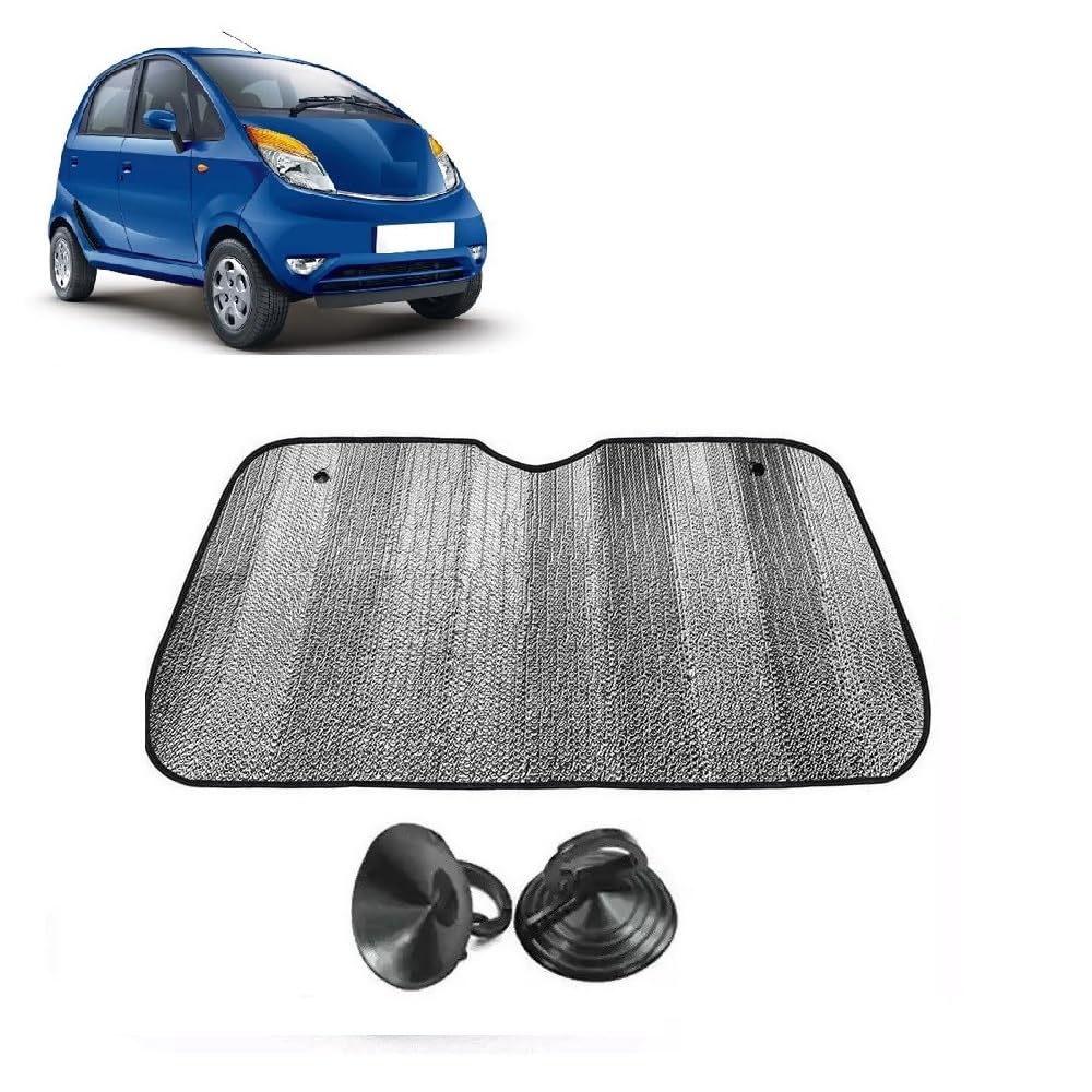 Car Windshield Sun Shade UV Rays Protector Silver Sunshade Solar Reflective suitable for Tata Nano