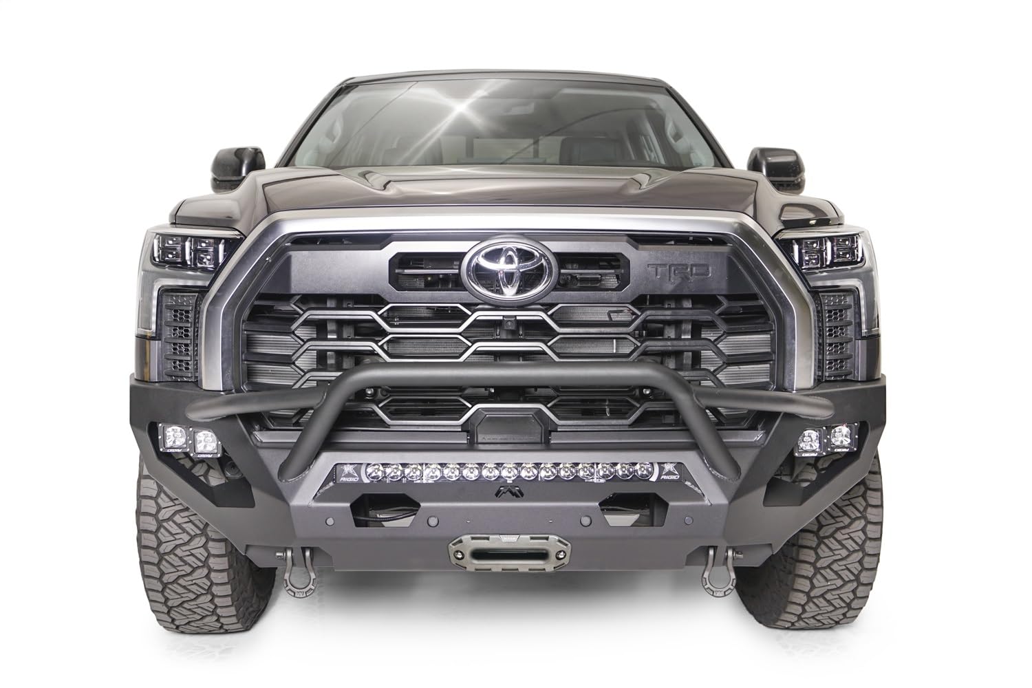 Fab Fours Tt22-X5452-1 Matrix Front Bumper Fits 22-23 Toyota Tundra - 2 Stage Black Powder Coated - W/Pre-Runner Guard