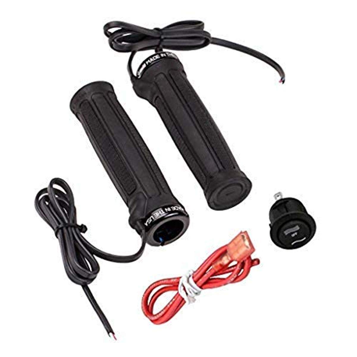 Heat Demon 215049 High/Low Atv Clamp-On Heated Grip Kit With Round Rocker Switch, Black