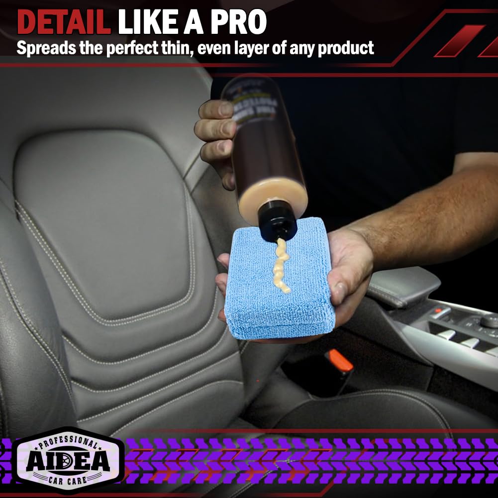 Aidea Microfiber Applicator Pads-2Pack, Car Wash Sponge, Premium Microfiber Sponge And Cleaning Pads, Perfect For Effortless Wax