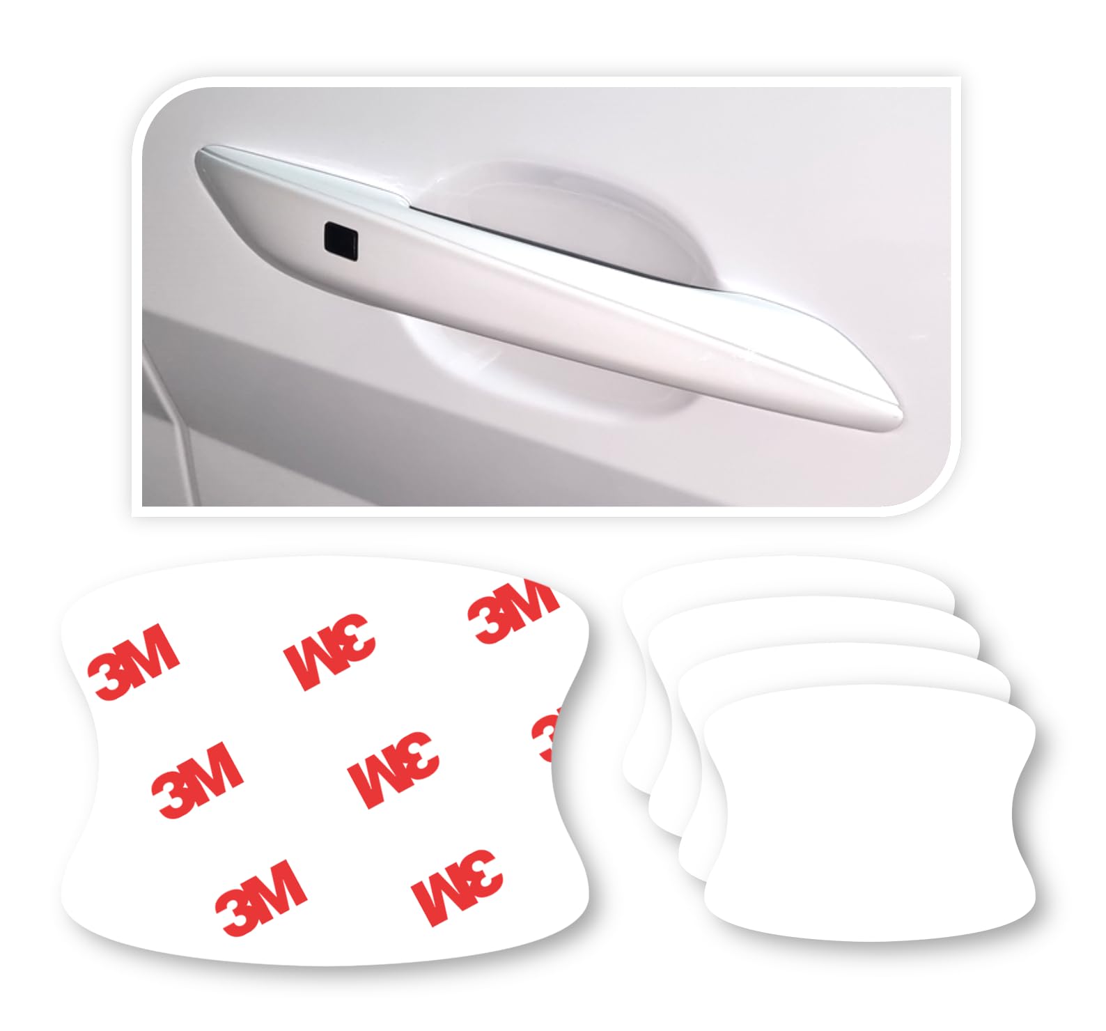 3M 5Pcs Car Door Handle Cup Protector/Sticker/Guard, 3M Ppf(Paint Protection Film), Clear(Transparent), Anti Scratch, Universal