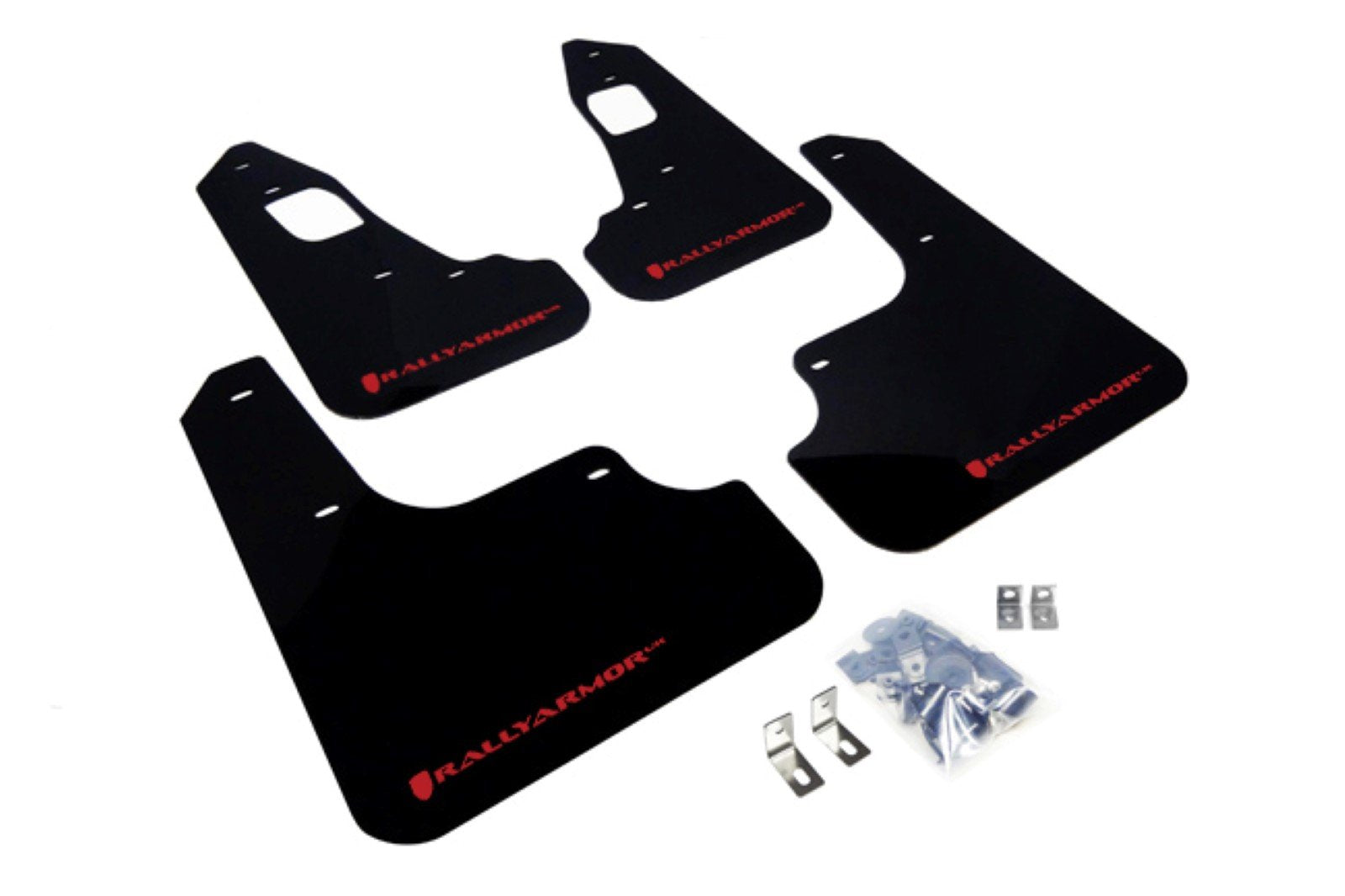 Rally Armor Mf10-Ur-Blk/Rd Black, Red Mud Flap With Logo (2008+ Mitsubishi Evo X Ur), 1 Pack