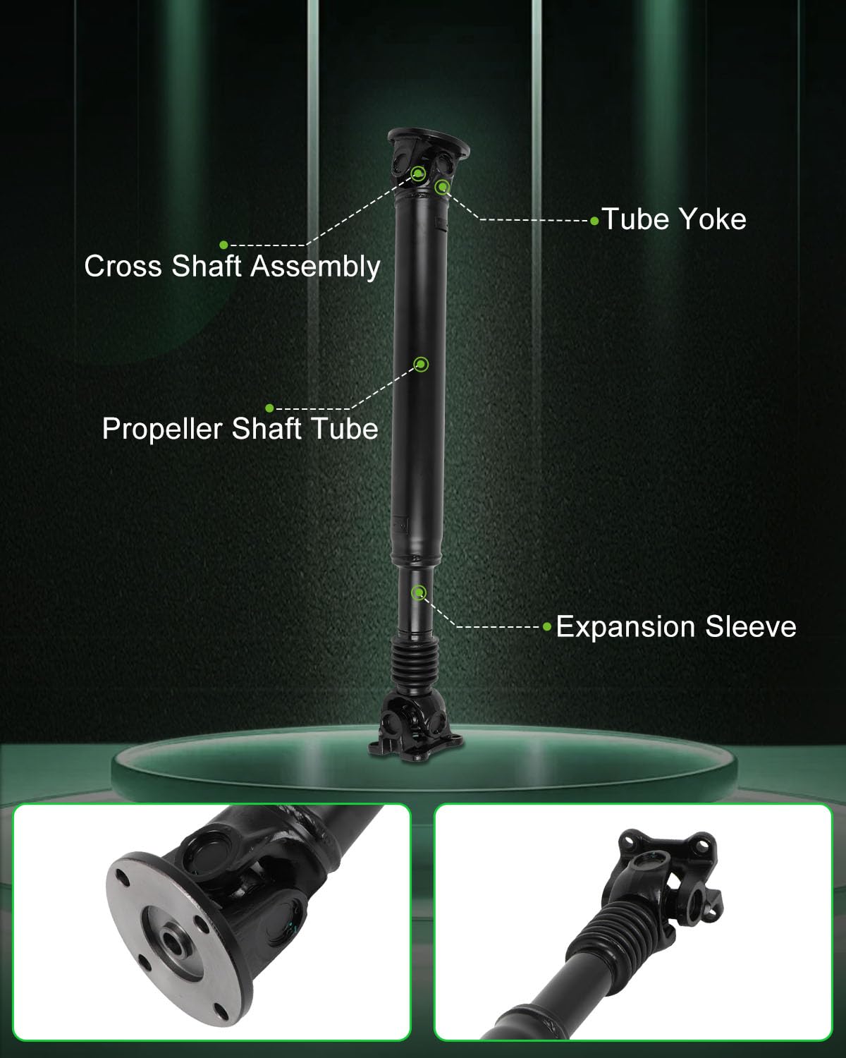SCITOO Steel Rear Driveshaft Assembly for Jeep Commander/Grand Cherokee/Liberty 2005-2012, 39.625", Adjustable, Beaded Material