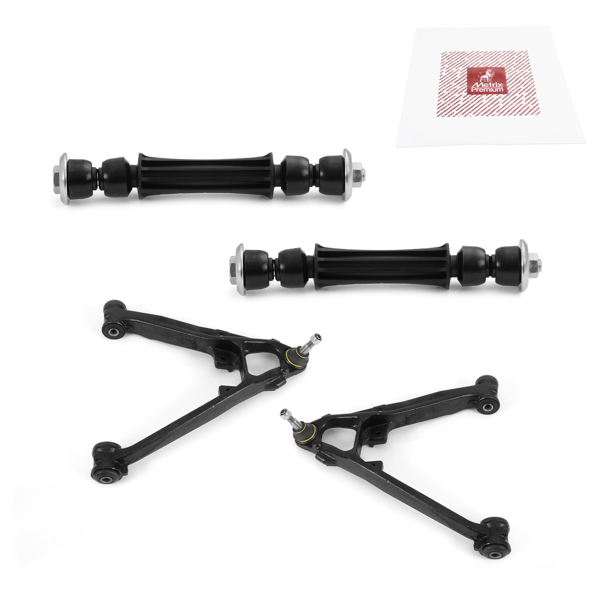 Metrix Premium Chassis Parts - 4 Pc Front Lower Control Arm & Front Sway Bar Stabilizer End Link Kit Fits 07-14 Cadillac Escalad