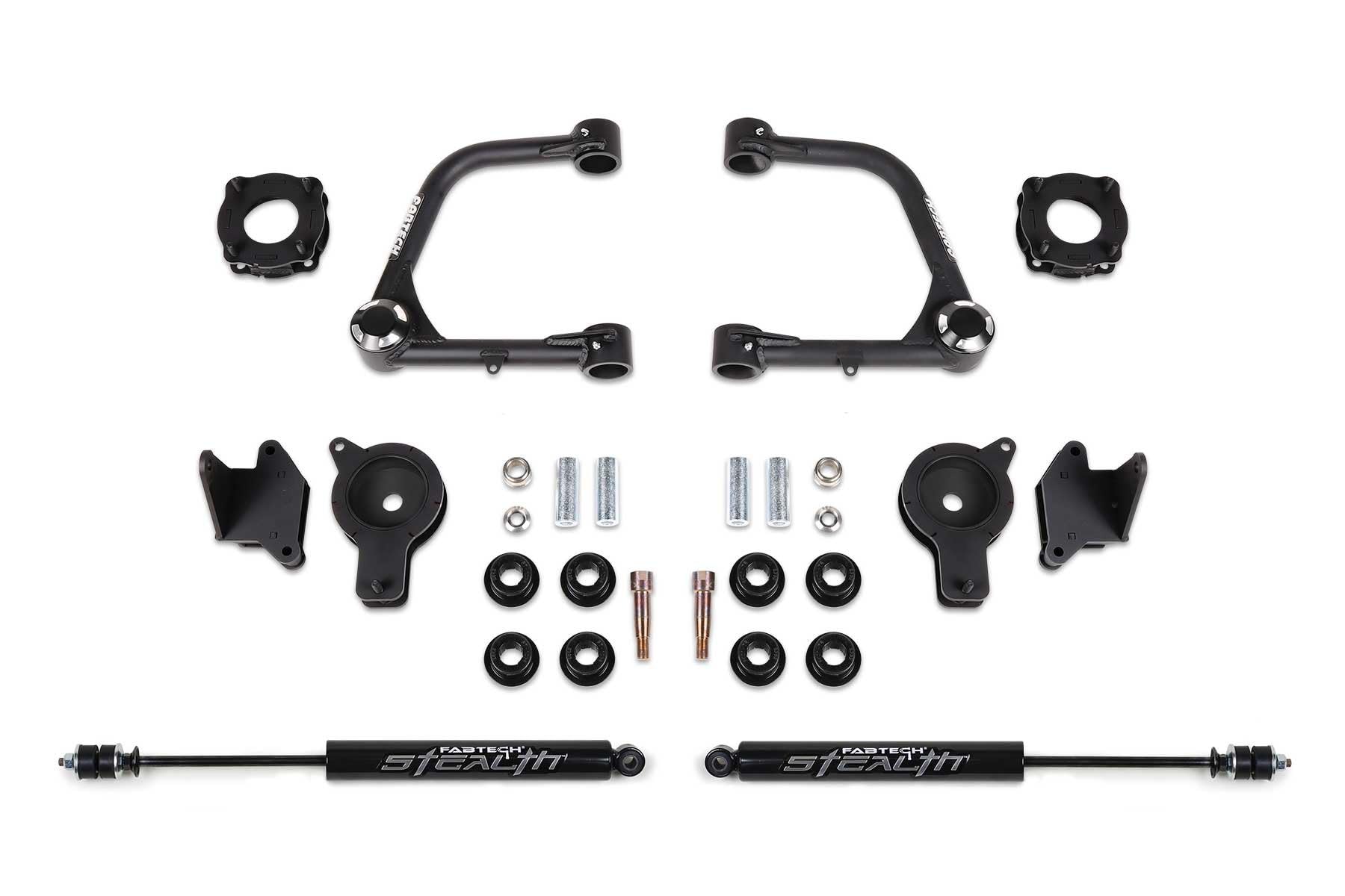 Fabtech - 2022 Tundra 4Wd 3In Uca Kit W/Uniballs & Fr Shk Spcrs & Rr Air Bag Spcrs & Rr Stealth Shock (K7089M)