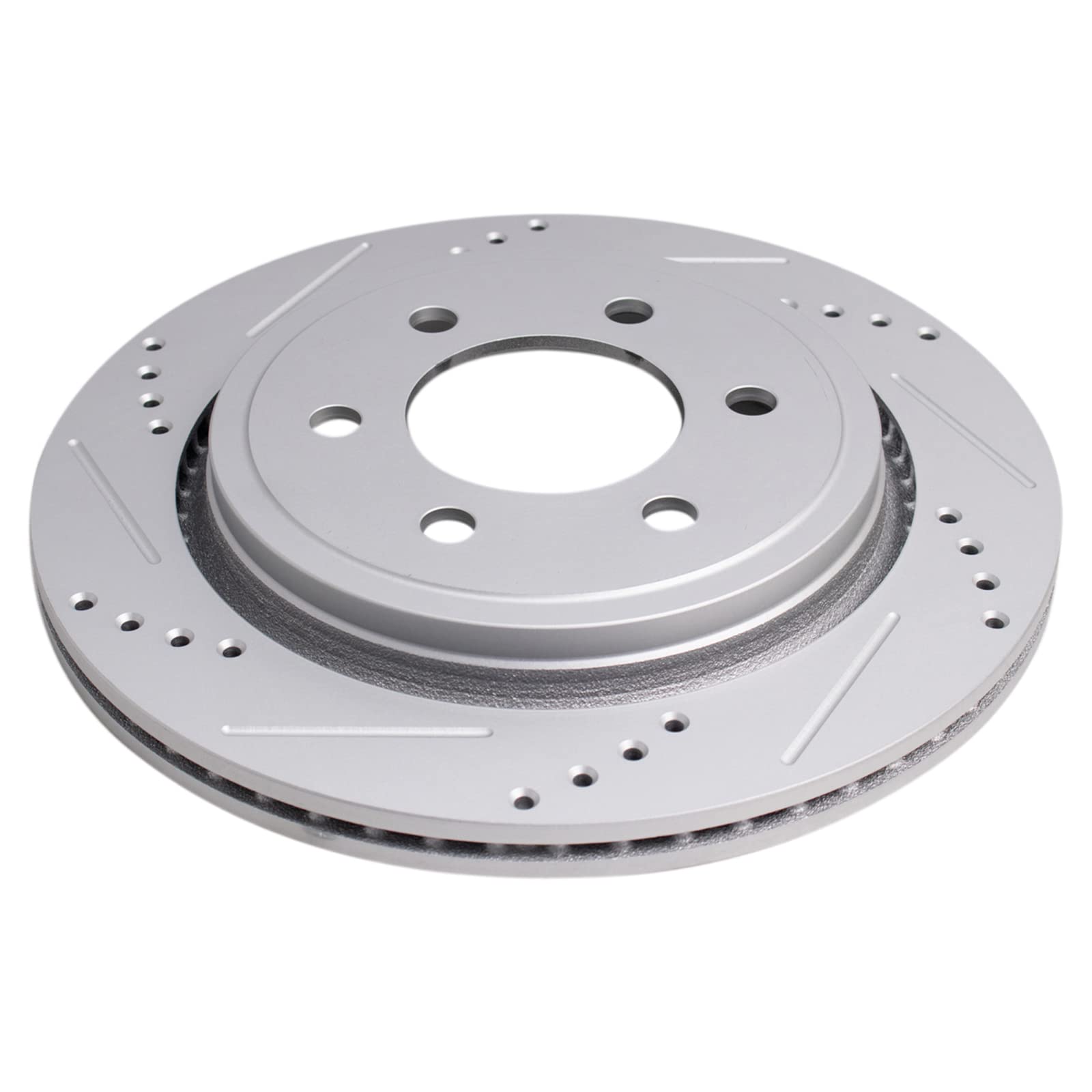 Trq Rear Performance Brake Rotors Set Premium G-Coated Cross Drilled & Slotted Compatible With 2015-2017 Ford F-150