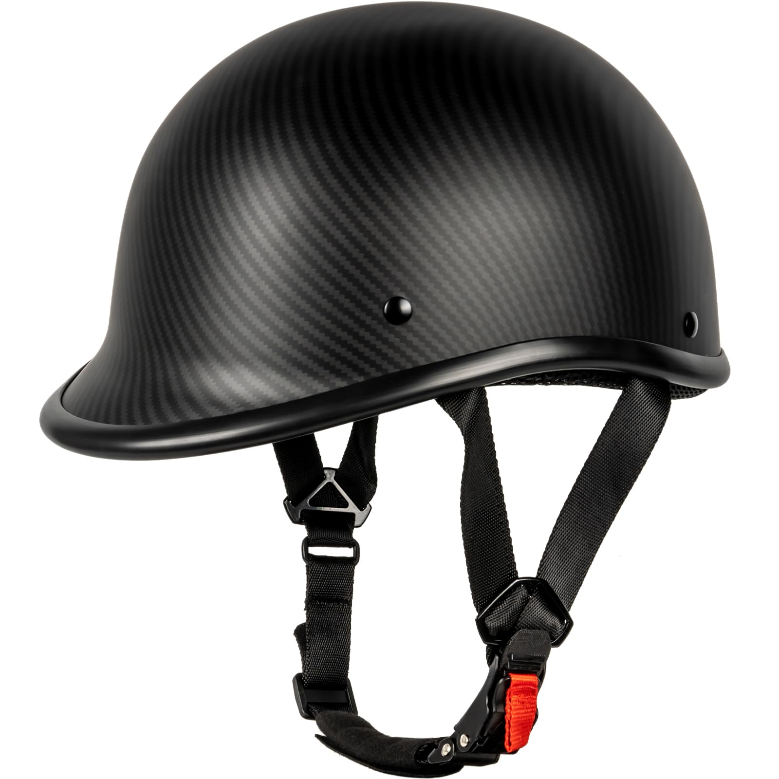 Yesmotor Half Helmet Polo Cap Half Shell Open Face Motorcycle Helmet - Dot Approved(Carbon Fiber,Small)