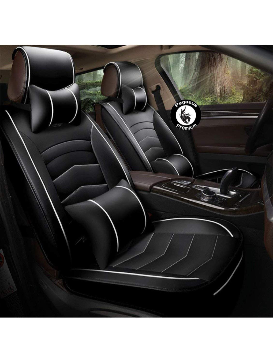 Pegasus PremiumPremium PU Leather car seat Cover for Maruti New Dzire (Black and Beige)