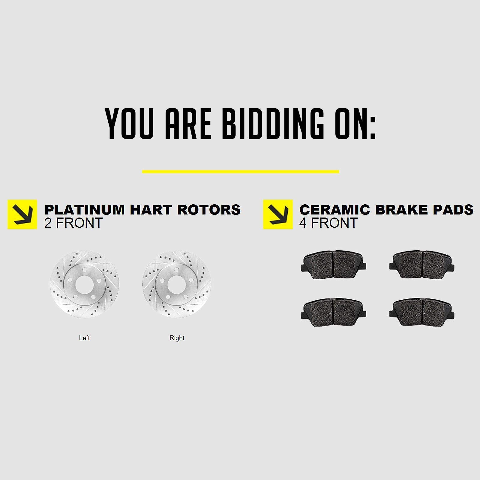 Hart Brakes Front Brakes And Rotors Kit |Front Brake Pads| Brake Rotors And Pads| Ceramic Brake Pads And Rotors - Phcf.51056.02