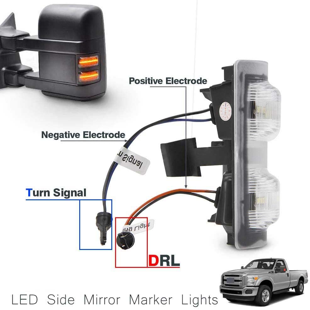 Led Side Mirror Marker Lamp For Ford F250 F350 F450 F550 2008 2009 2010 2011 2012 2013 2014 2015 2016 Super Duty Switchback Whit