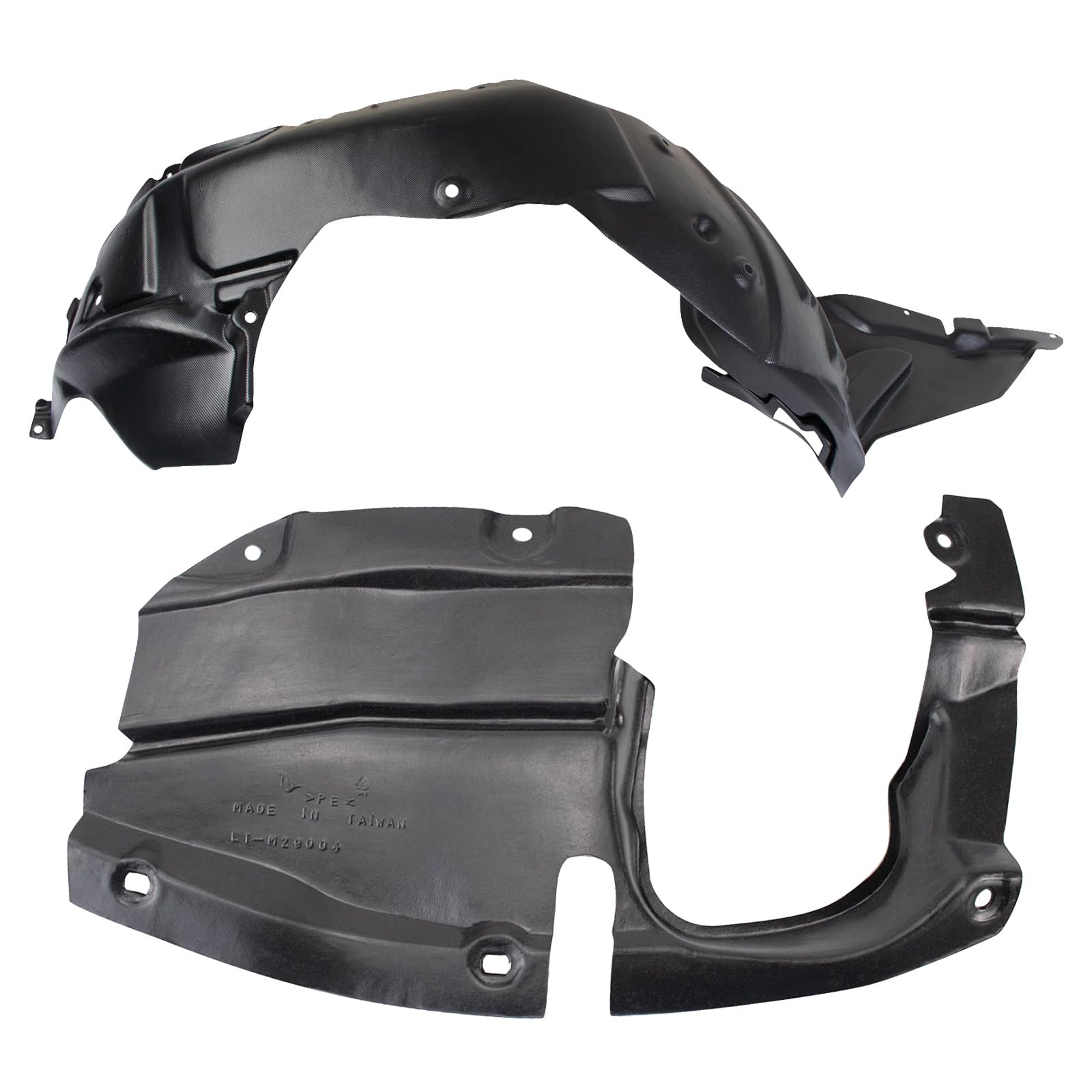 Trq Inner Fender Liner Set Compatible With 2009-2013 Mazda 6 Ma1248152 Ma1251112