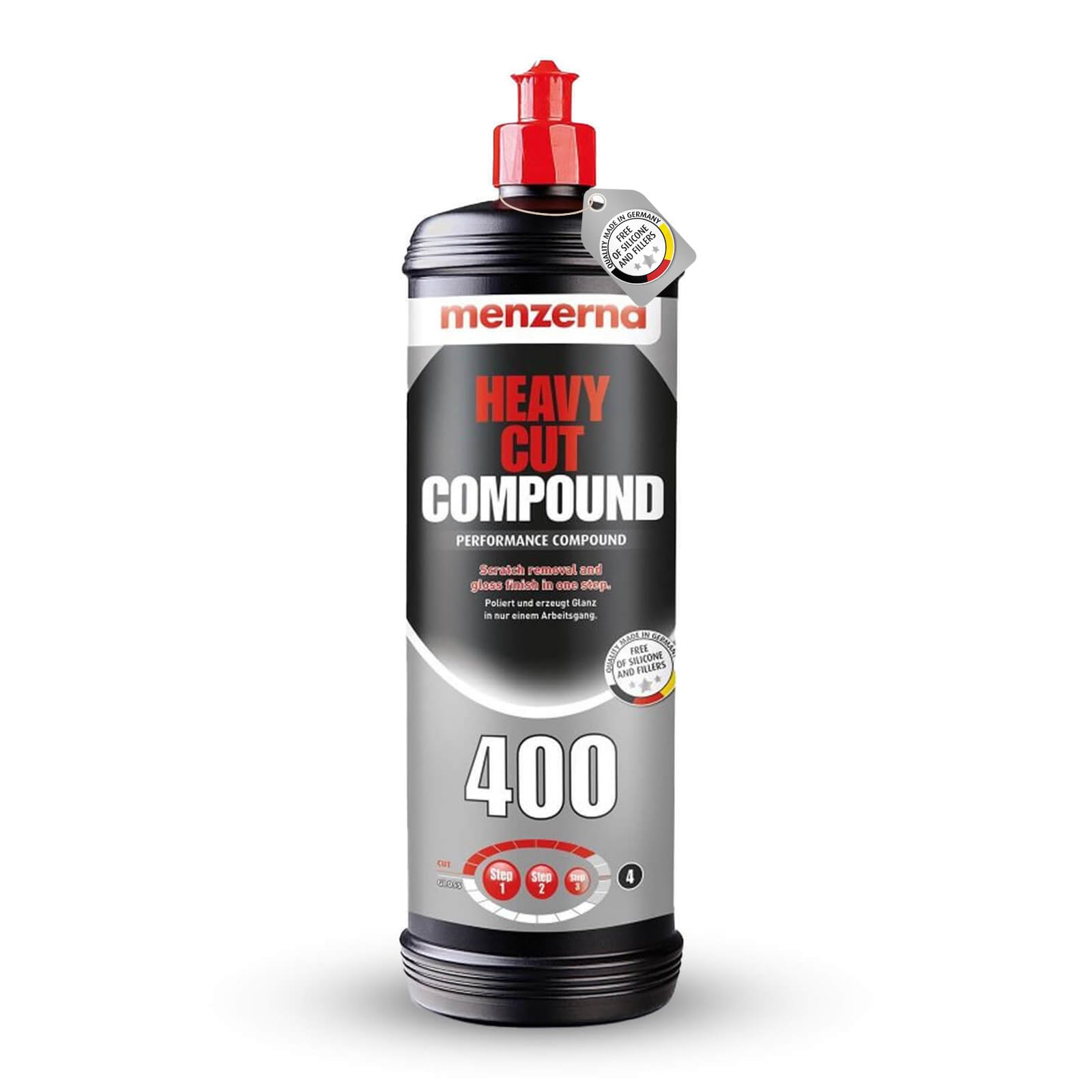 Menzerna Heavy Cut 400 250Ml (8Oz) Formerly Fast Gloss 400 - An Innovative Automotive Polish That Removes Scratches And Creates Gloss In A Single Step (32 Fl Oz)