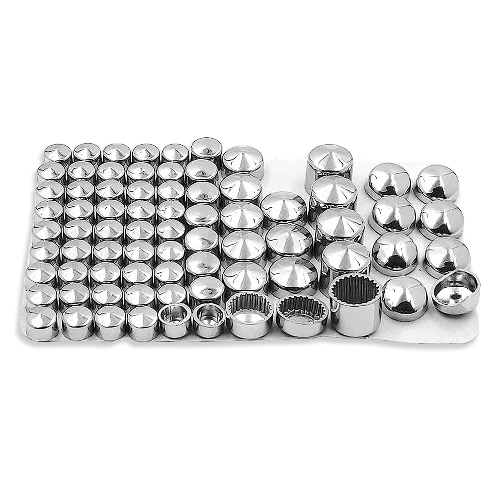 Httmt Mt247-003-Cd Chrome Bolts Toppers Caps Compatible With 1991-2012 Harley Davidson Dyna Glide Twin Cam
