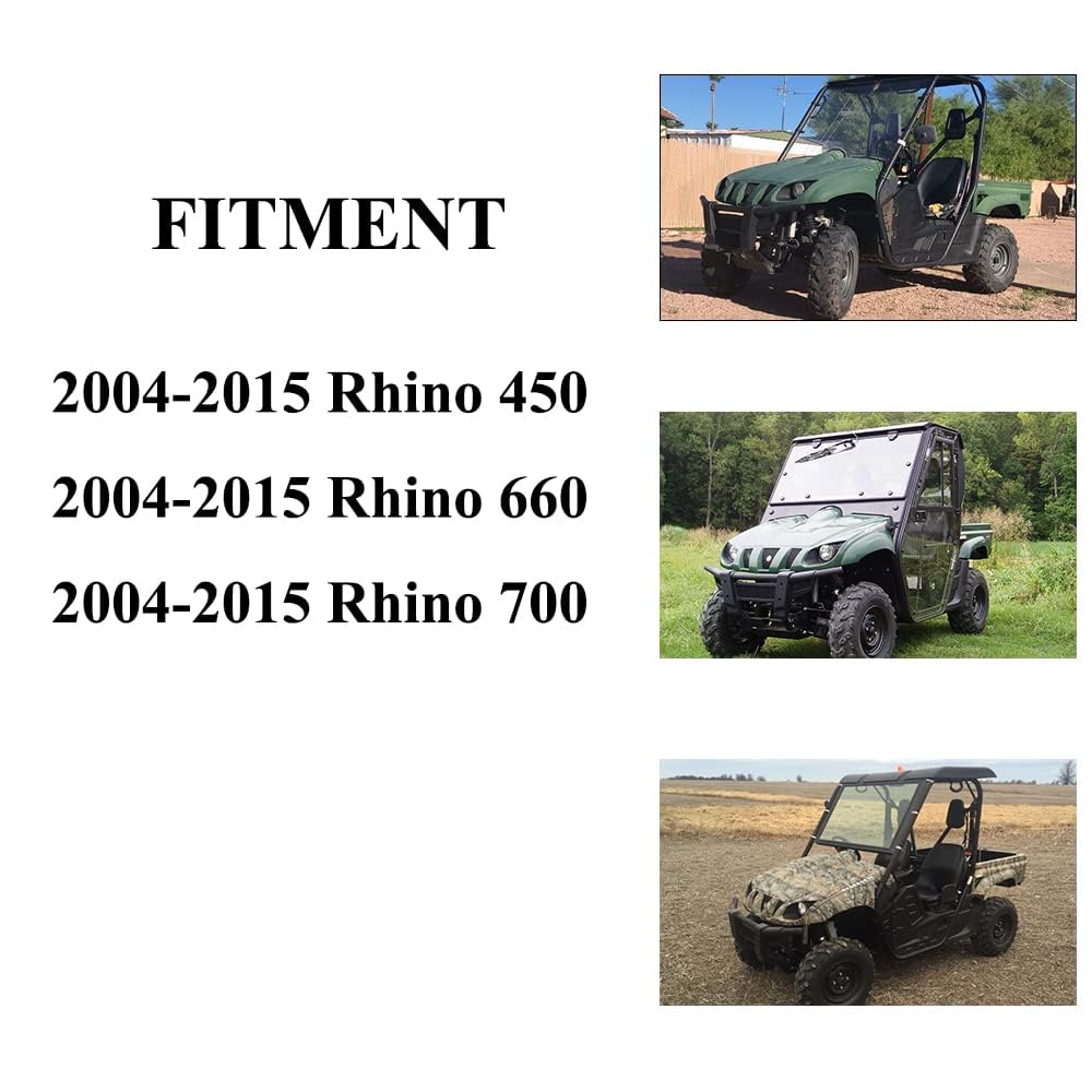 Chikia Rhino UTV Soft Rear Windshield, Clear 600D Oxford Fabric, Model CKRW000018
