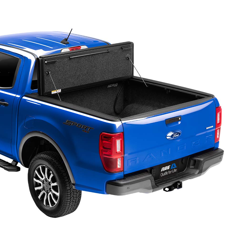 A.R.E. Fusion Painted Hard Fold Truck Bed Tonneau Cover | Ar22022L-G1 | Fits 2019 - 2021 Ford Ranger 5' Bed (41.6'), Paint Code: G1 Shadow Black