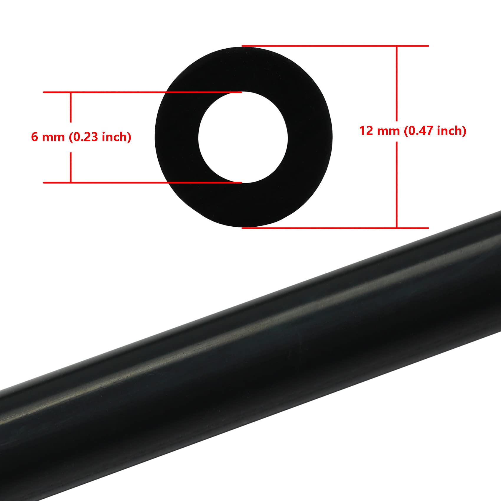 Ucreative 10Ft Id 1/4'' (6Mm) High Temperature Silicone Vacuum Tubing Hose 130Psi Max Pressure Black