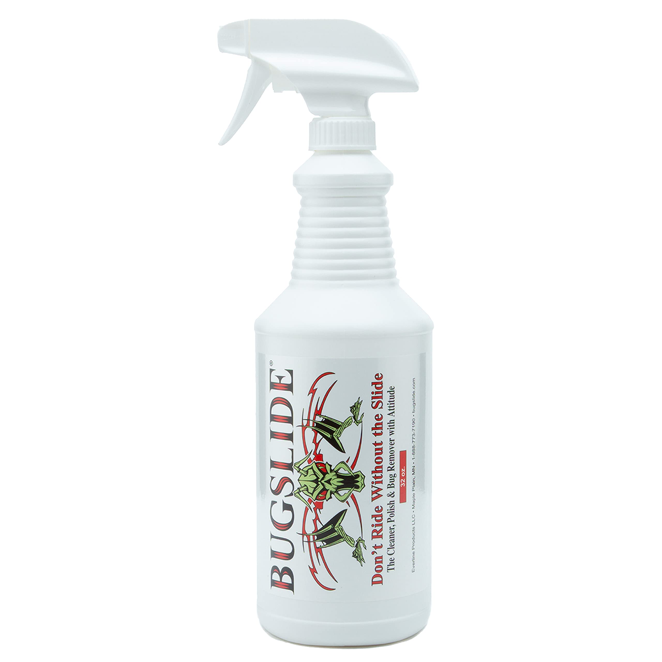 Bugslide Bug Remover – All Purpose Car Cleaner & Detailer Spray, For Vehicle Interior & Exterior Use, Shines, Degreases, Polishes, Wipes Away Bugs On Plastic, Metal,Glass, Windows, Mirrors, 32 Oz