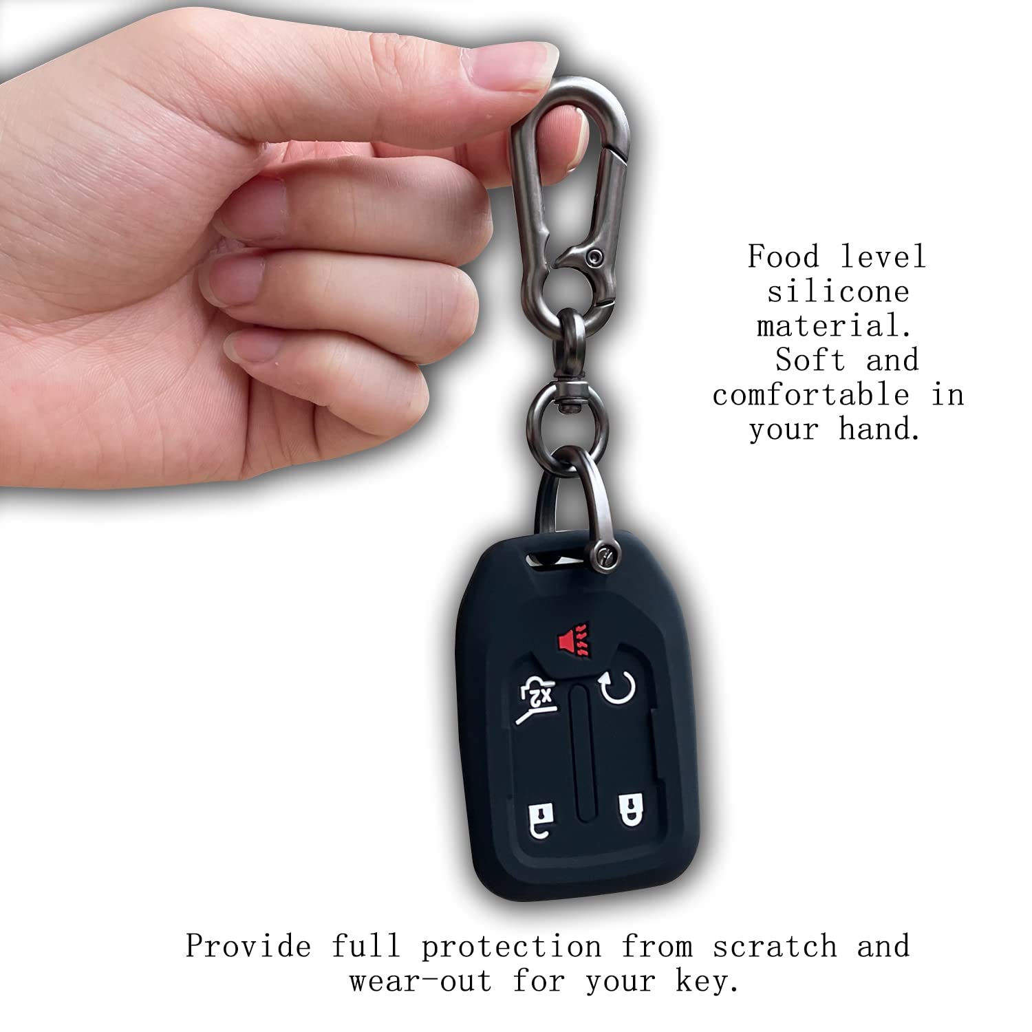 Tandrive Key Fob Cover For 2024-2017 Gmc Acadia Terrain Denali, Sierra Chevy Silverado, Silicone, Black And Purple