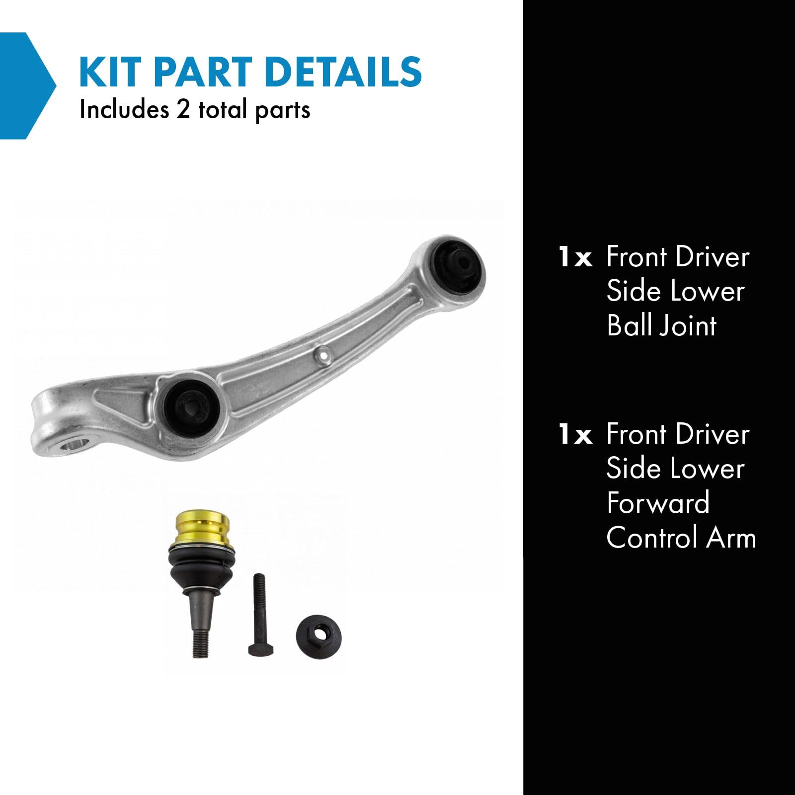 Trq Front Left Lower Control Arm With Ball Joint Drivers Side Compatible With 2009-2012 Audi A4 A4 Quattro 2010-2011 A5 2008-201