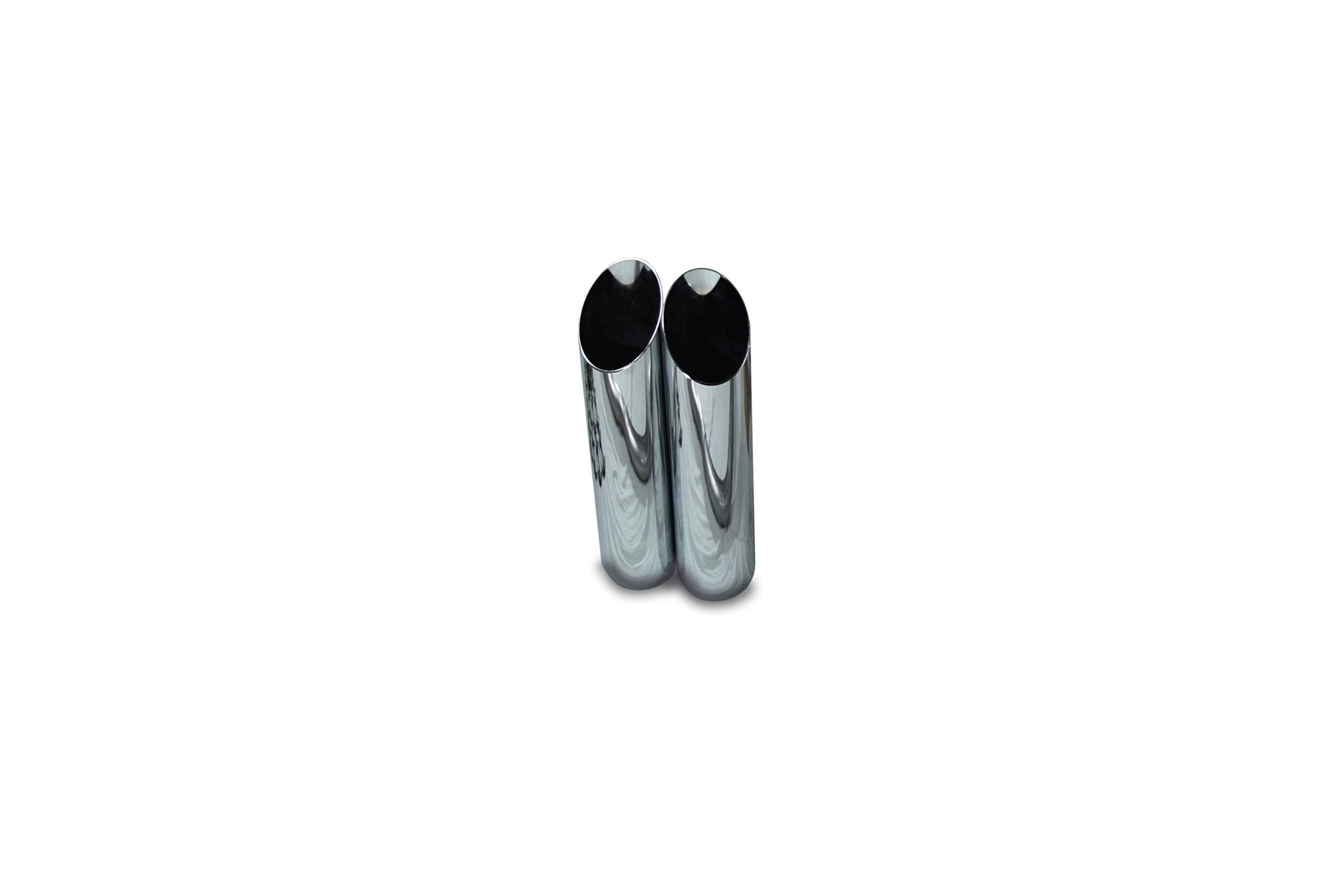 Truck Exhaust Kits - Shop Line Dual Exhaust System 2.5' Aluminized Pipe Flowmaster Super 10 Muffler 2.5' With Slash Cut Chrome Tips For Silverado, Sierra, F-Series,& Ram