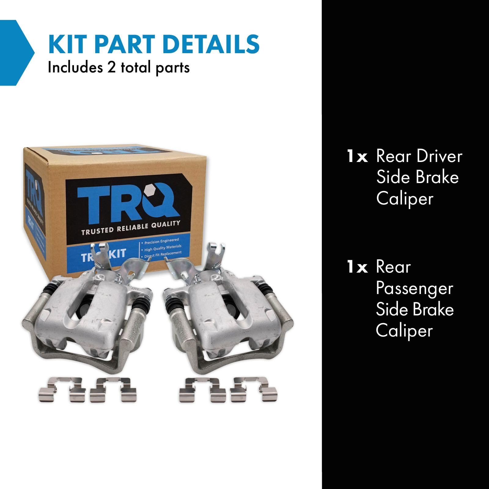 Trq Rear Brake Caliper Set Compatible With 2014-2016 Chevrolet Malibu 2016 Malibu Limited
