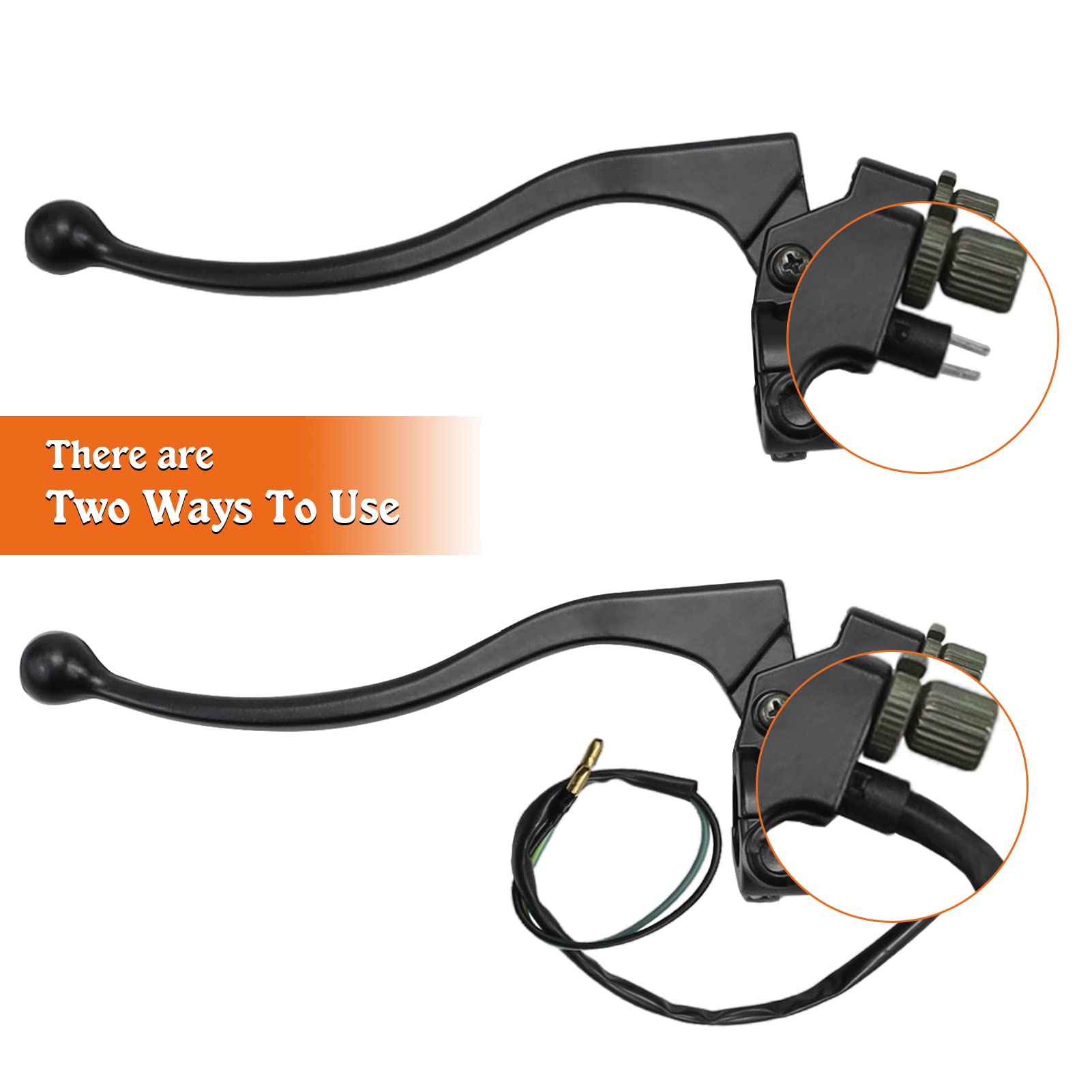 Slother 7/8" Left Hand Brake Lever for Polaris ATV, Aluminum, Black, Model HB003